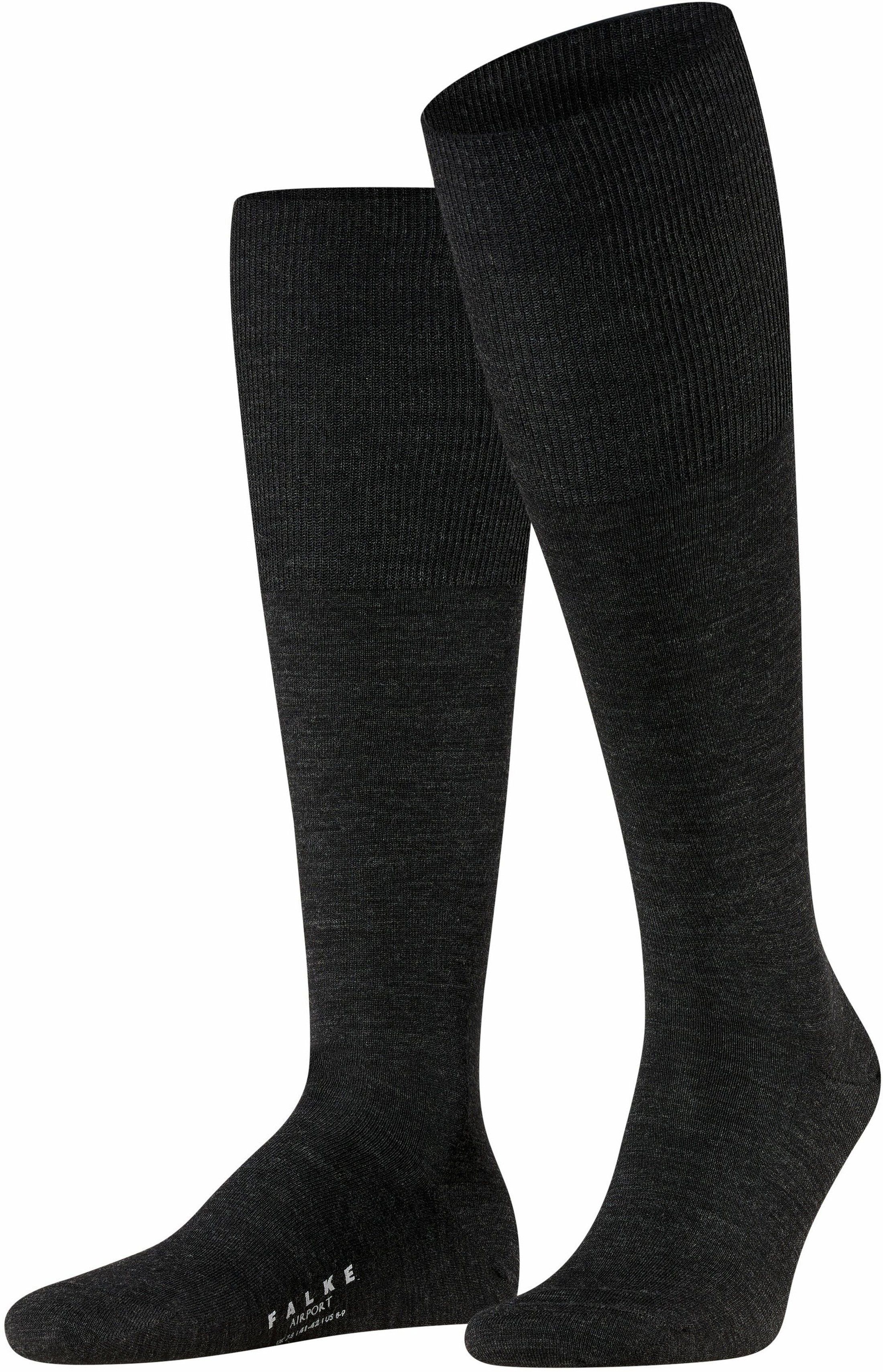 Falke Airport Knee Socks Dark 3080 Dark Grey Grey size 39-40