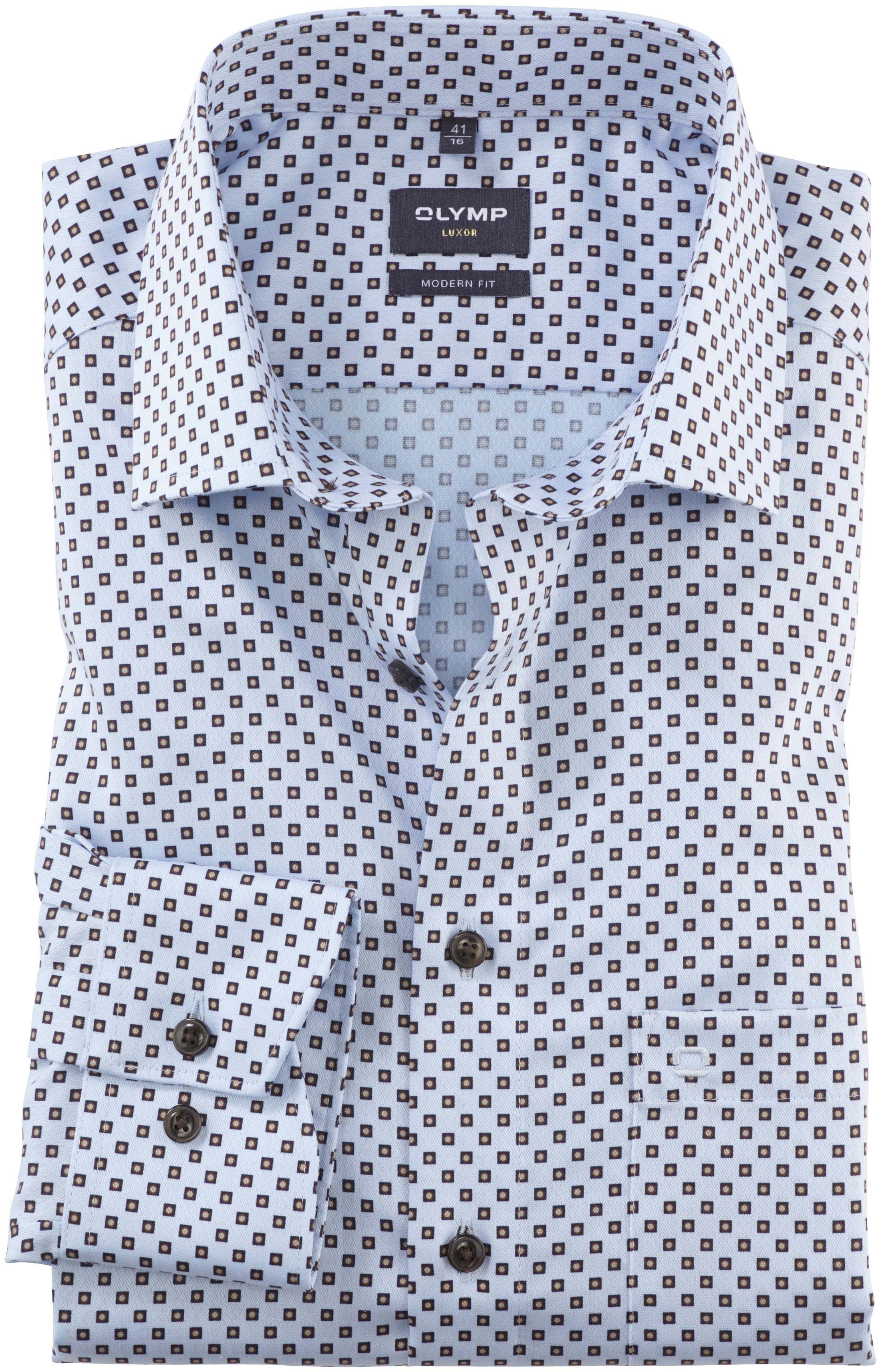 OLYMP Luxor Shirt Print Light Blue order online | 130444-28 | Suitable Lithuania