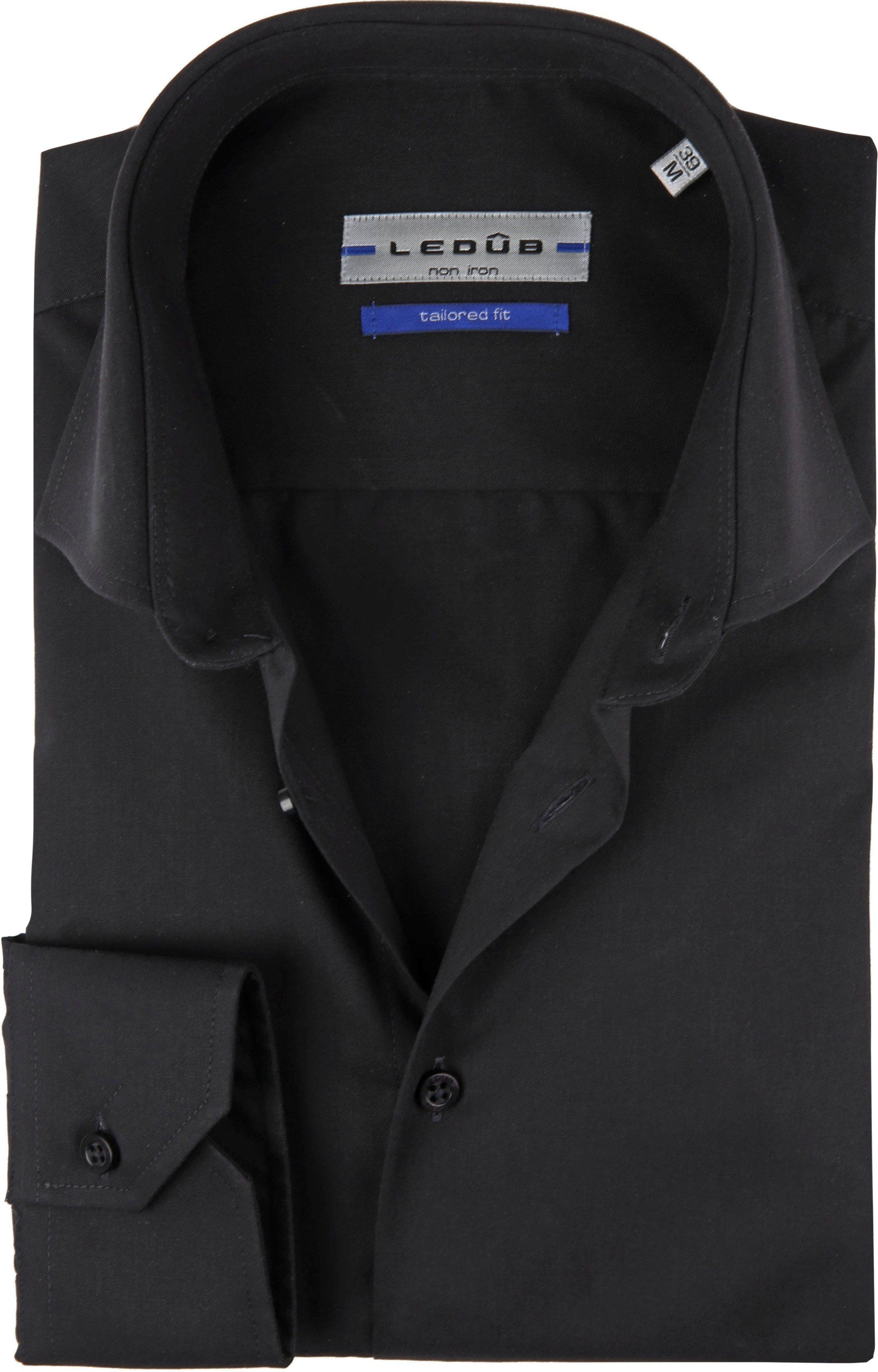 Ledub Shirt TF Non Iron Zwart Black size 14.5