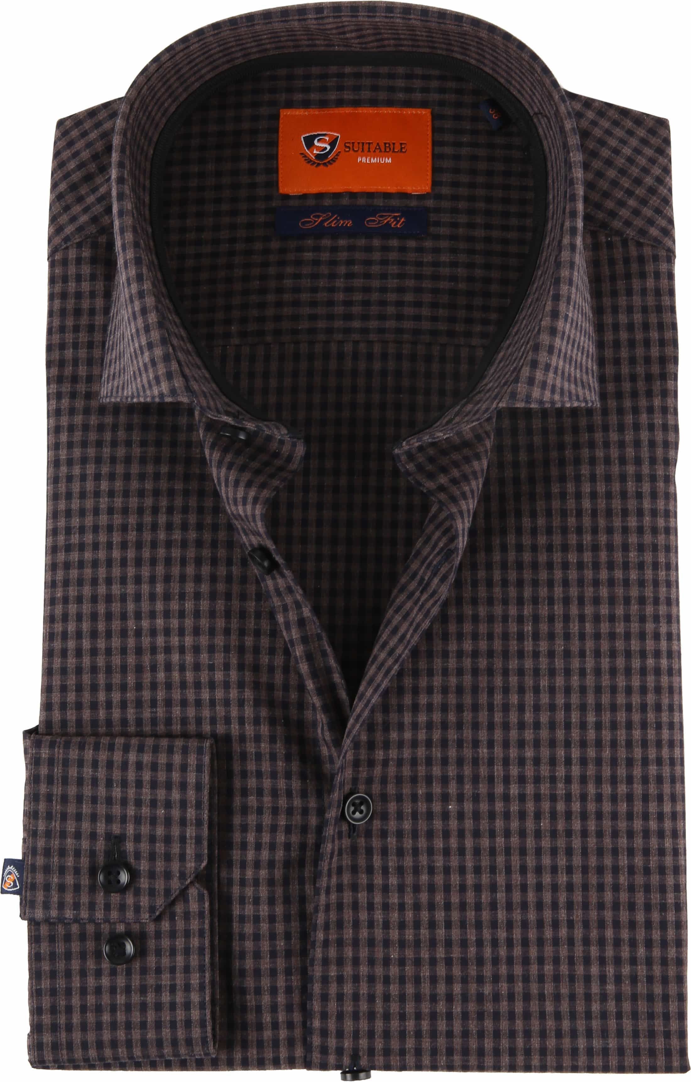 Suitable Chemise Vichy Carreaux Marron Multicoloré taille 38