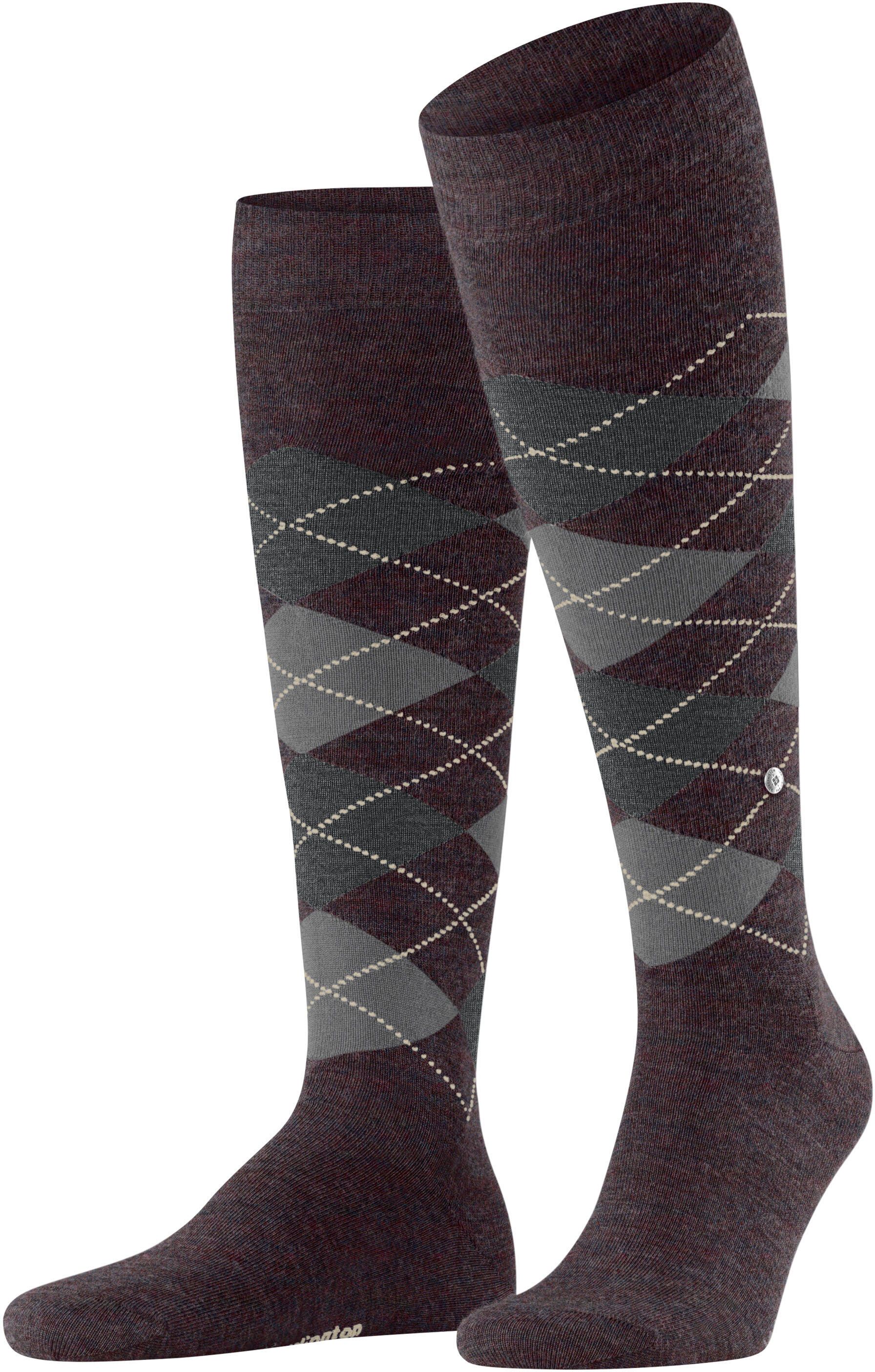 Burlington Knee Socks Wool Melange Edinburgh 8544 Multicolour Burgundy Red size 40-46