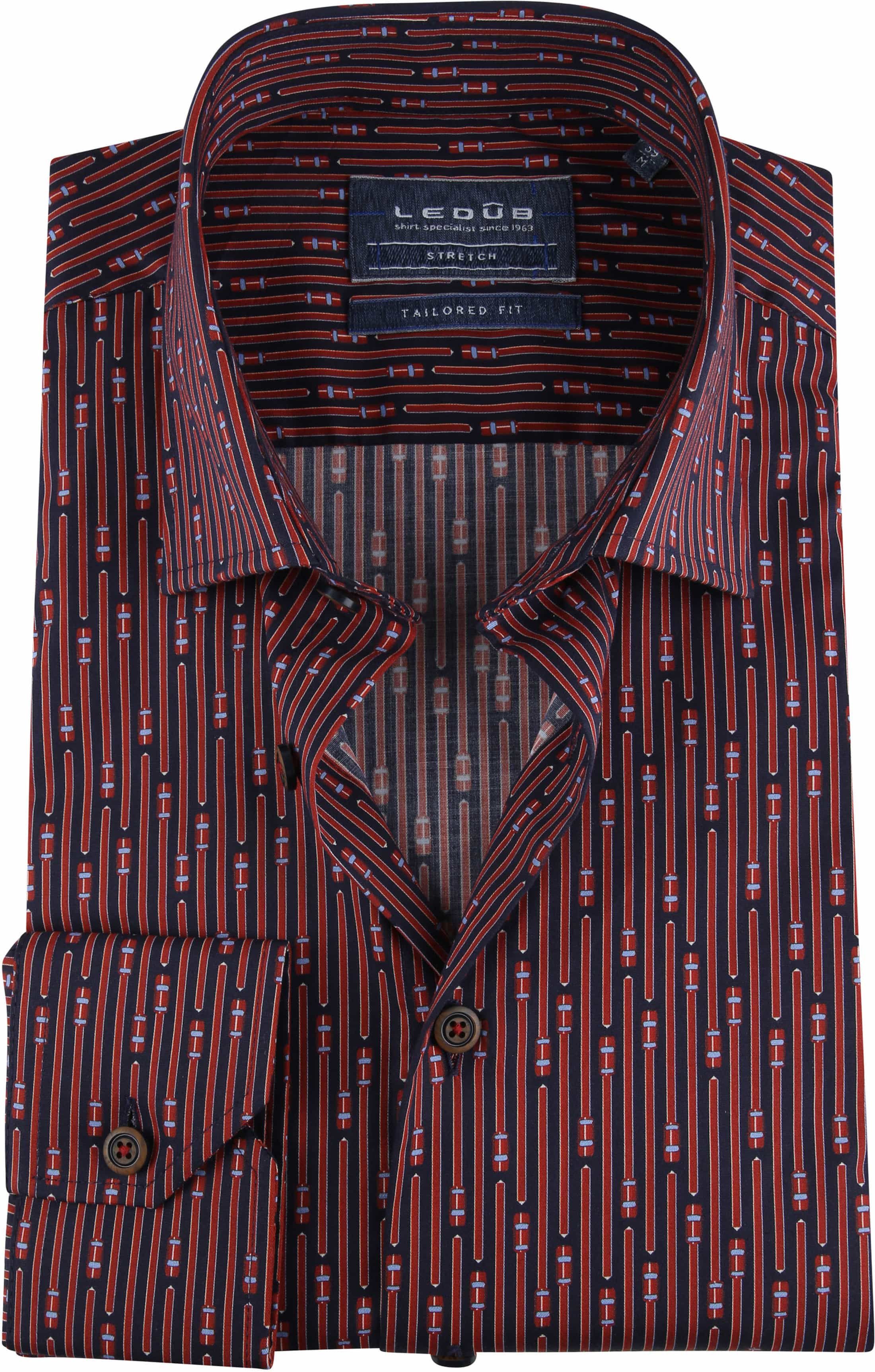 Ledub TF Overhemd Dessin Rood 0138325 kopen | Suitable