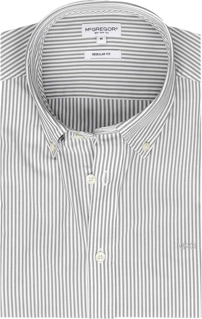 McGregor Shirt Poplin Stripes Sage Green MM242.6001.05-5107 order online | Suitable