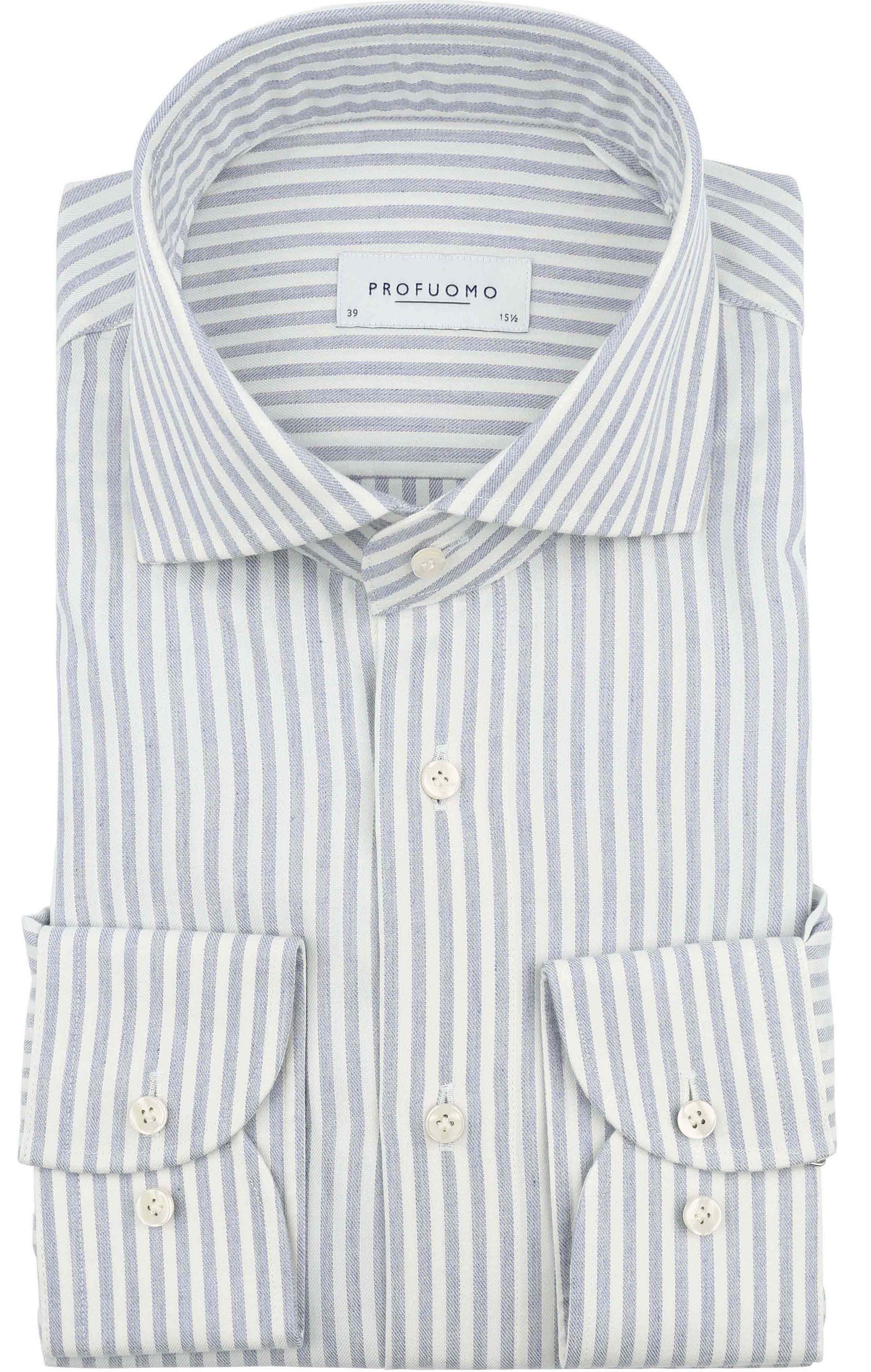 Profuomo Shirt Stripe Cutaway Blue order online | PPVH30042A-M | Suitable Italy