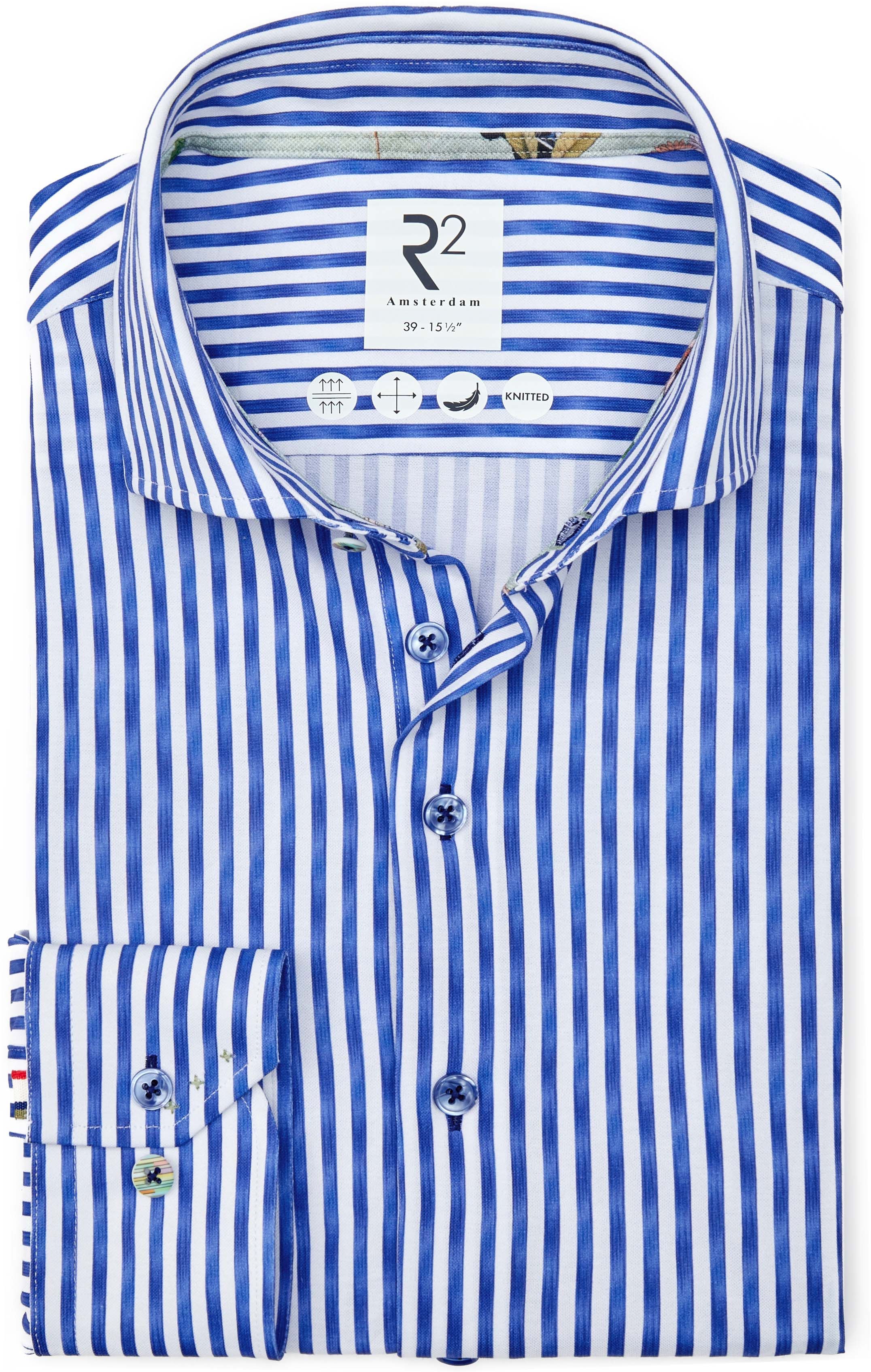 R2 Japanese Knitted Shirt Stripes Blue 128.WSP.003-014 order online | Suitable