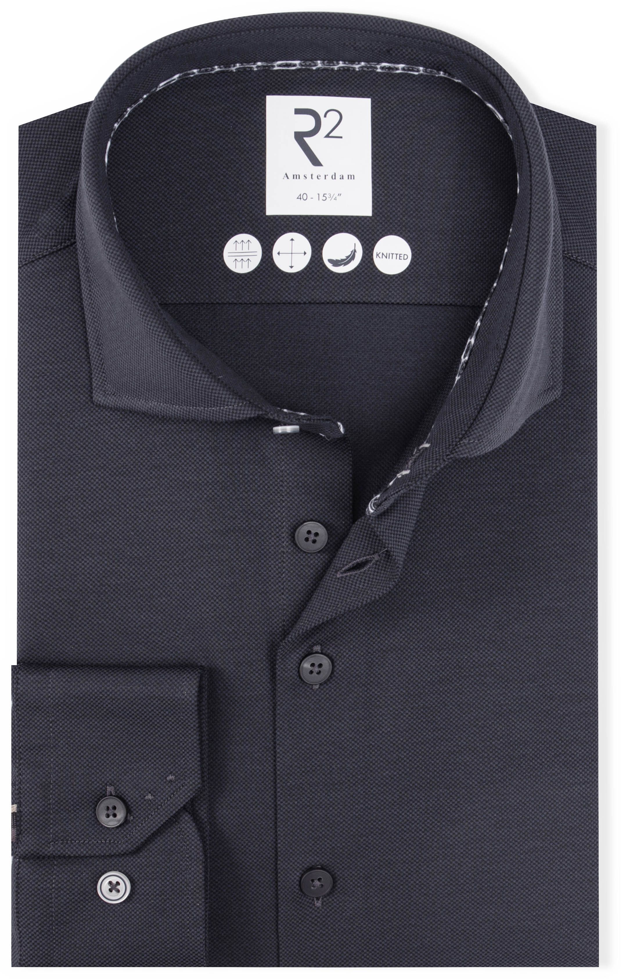 R2 Shirt Dobby Knitted Anthracite 130.WSP.031-025 order online | Suitable