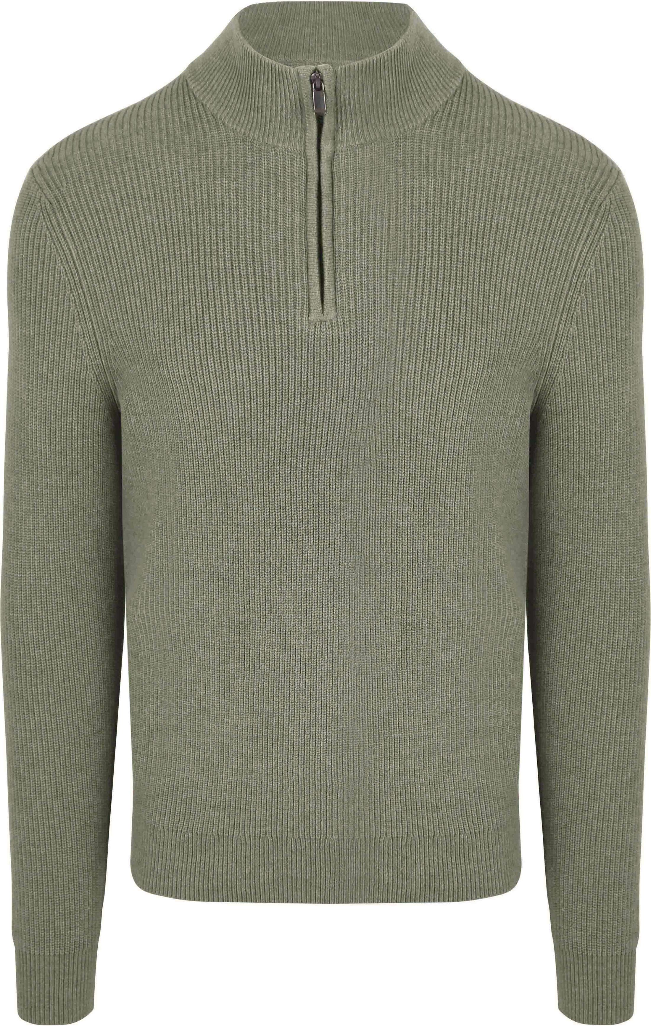 Suitable Half Zip Pullover Wool Blend Green PU-COWO-HZ-24 36716 Green order online | Suitable