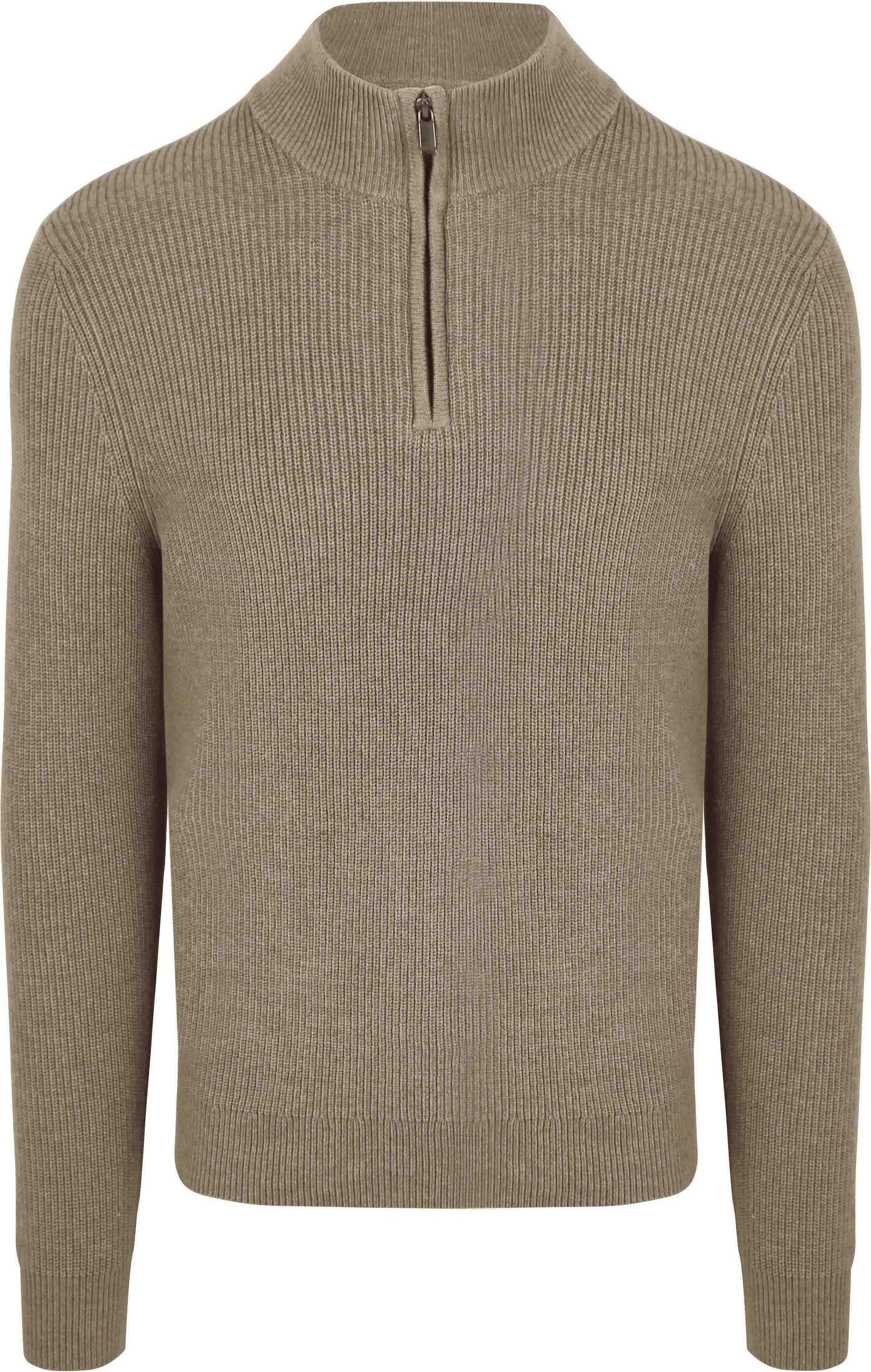 Suitable Half Zip Pullover Wool Blend Taupe PU-COWO-HZ-24 36714 Taupe order online | Suitable