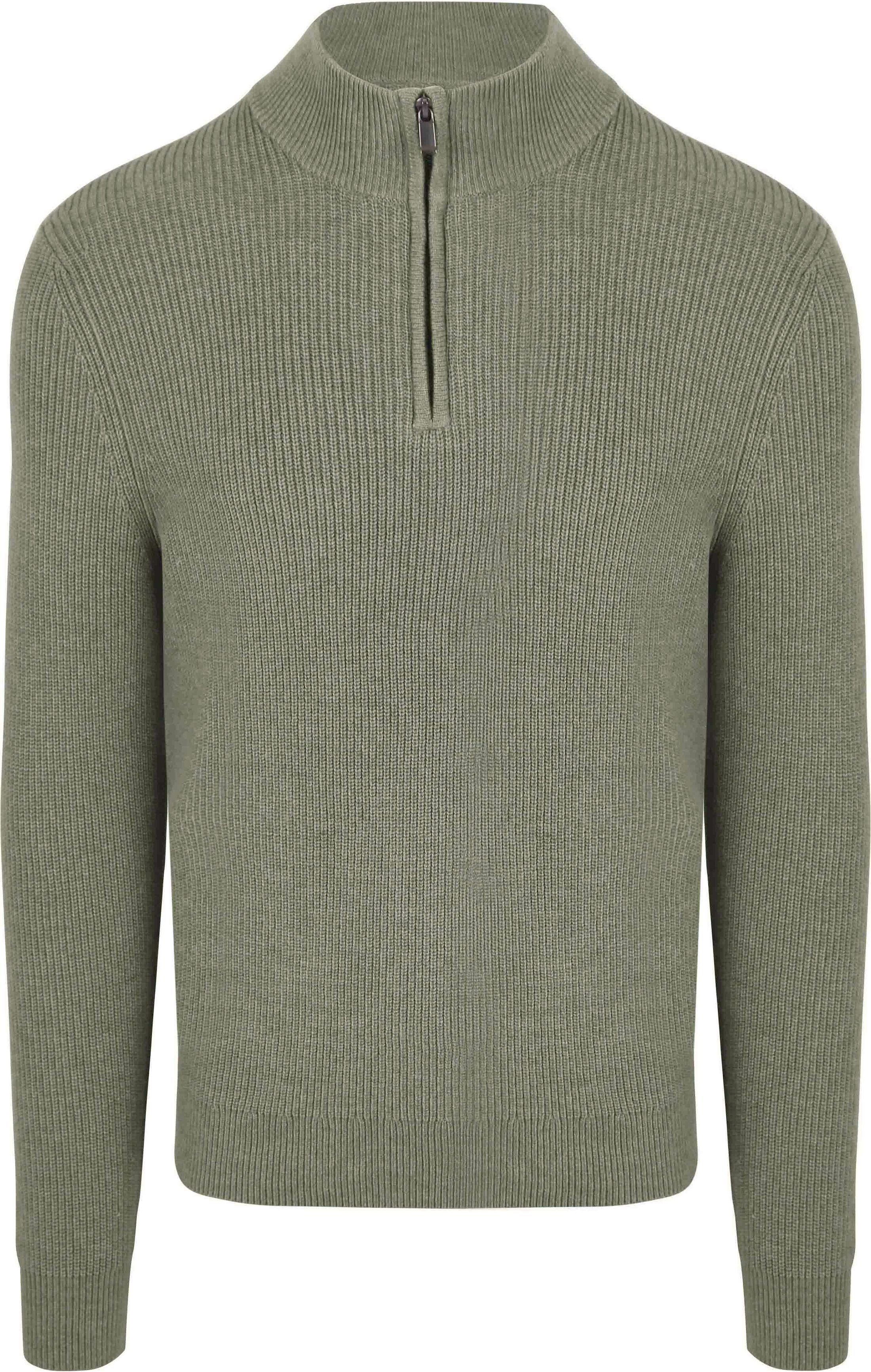 Suitable Half Zip Trui Wol Blend Groen PU-COWO-HZ-24 36716 Green kopen | Suitable