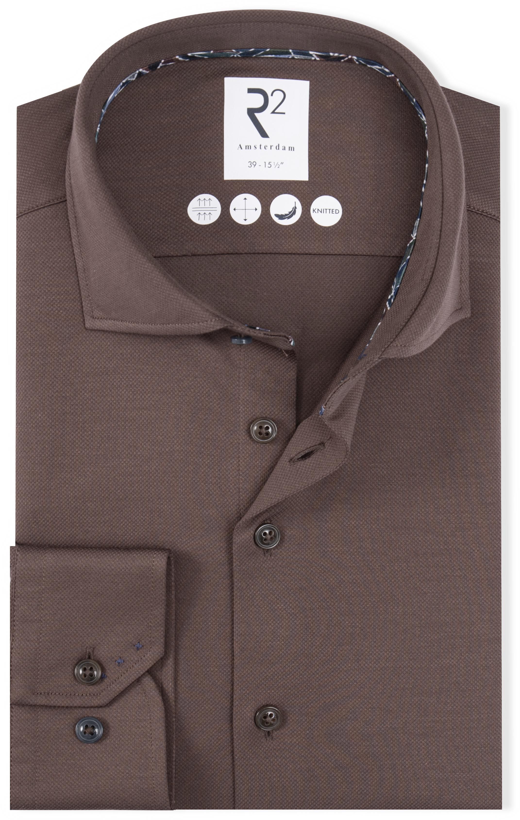 R2 Hemd Dobby Travel Shirt Braun 130.WSP.004-041 kaufen | Suitable