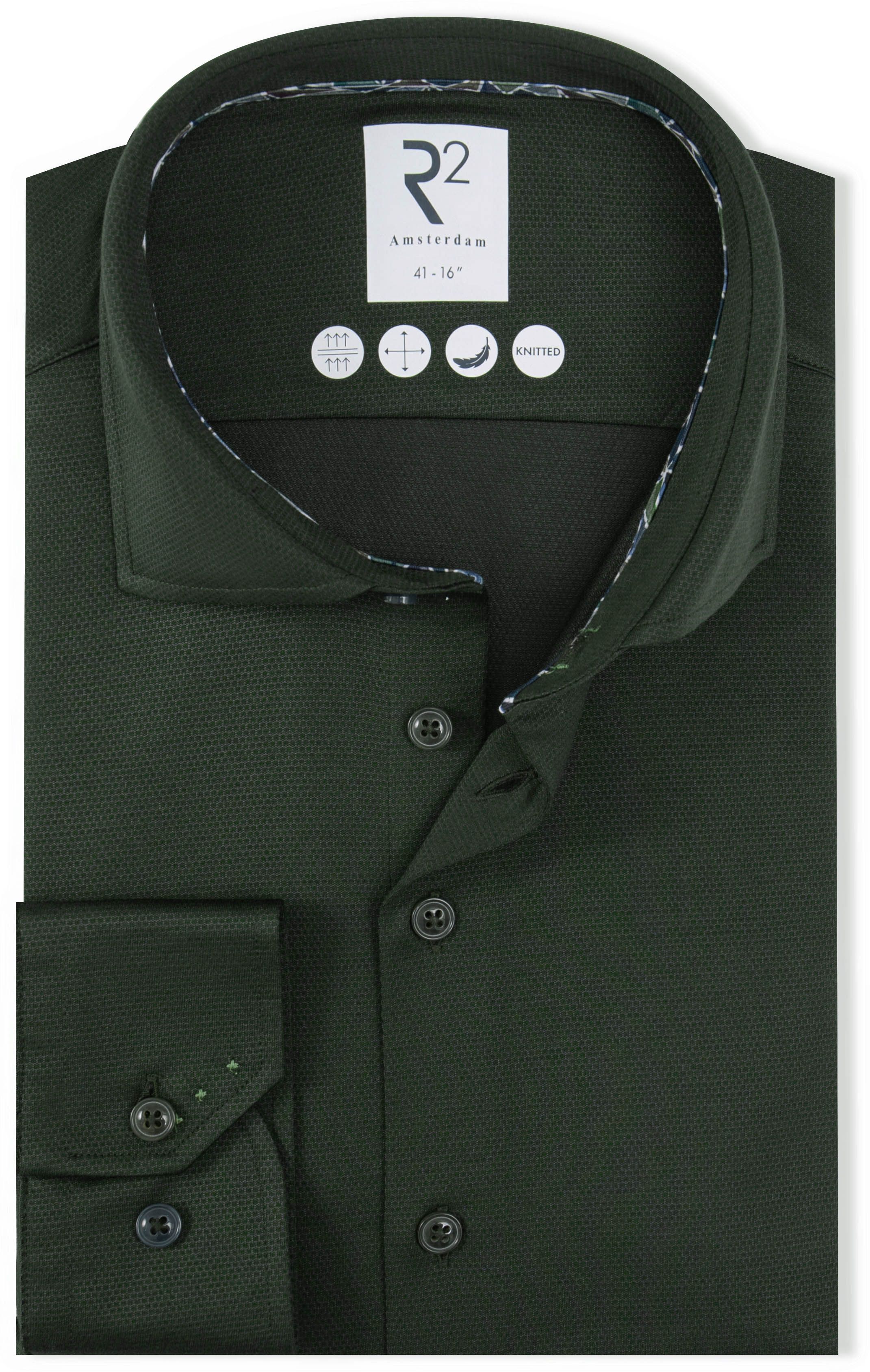 R2 Hemd Dobby Travel Shirt Dunkelgrün 130.WSP.004-070 kaufen | Suitable