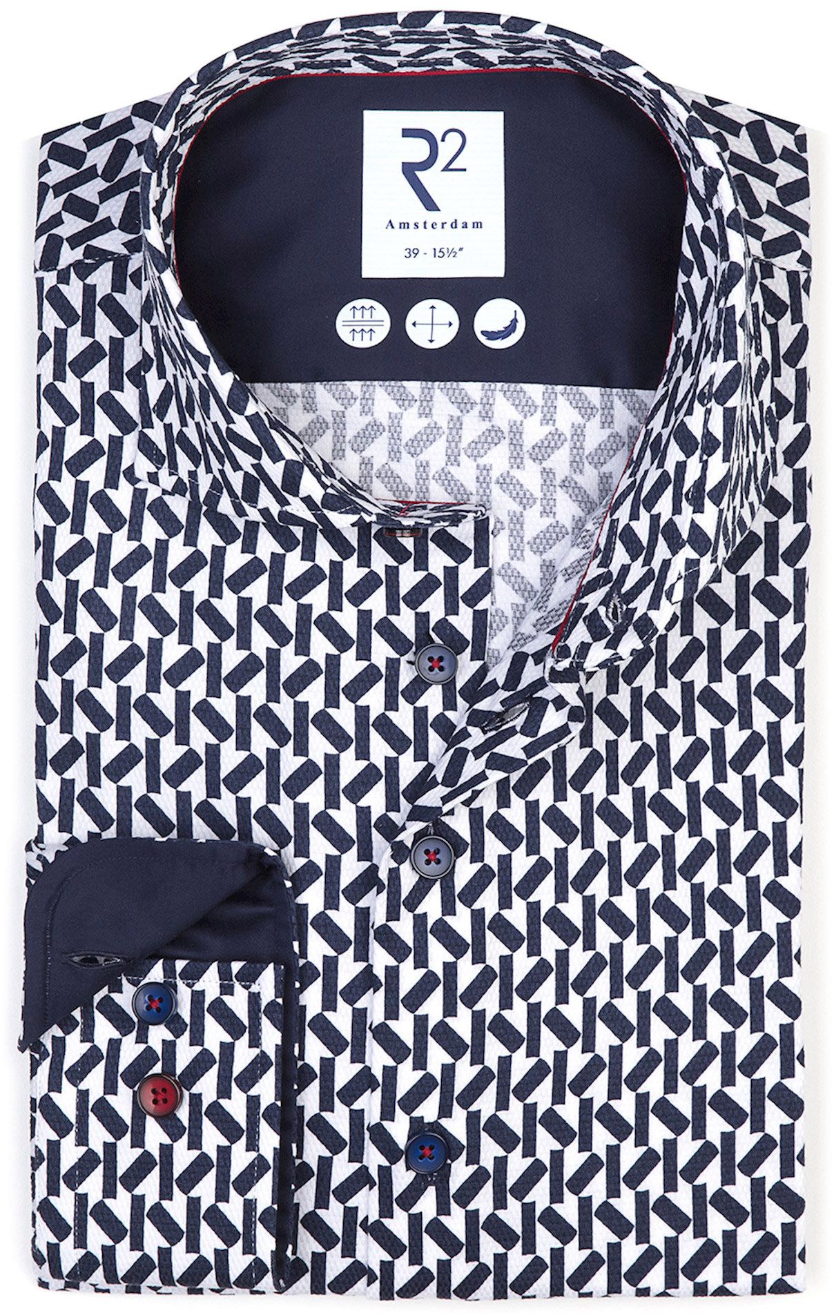 R2 Shirt Print Navy 122.WSP.047-010 order online | Suitable