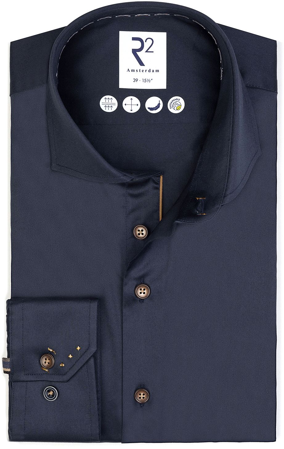 R2 Shirt Fine Twill Navy 130.WSP.045-010 order online | Suitable