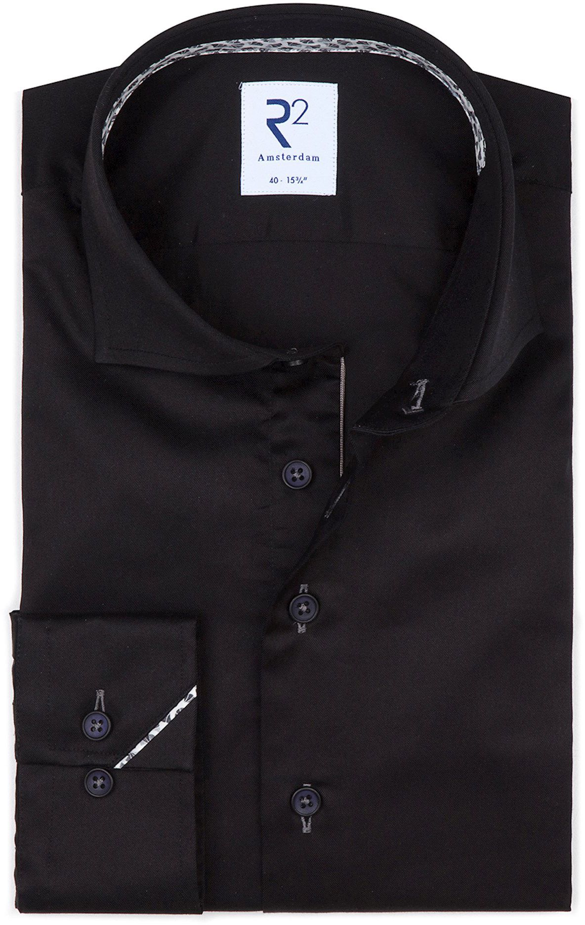 R2 Overhemd Twill Zwart NOS.TWILL.004/020-000020 kopen | Suitable