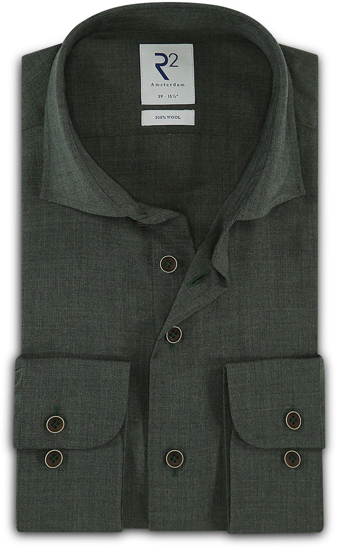 R2 Wolle Hemd Dunkelgrün NOS.WOOL.004/070-000070 kaufen | Suitable