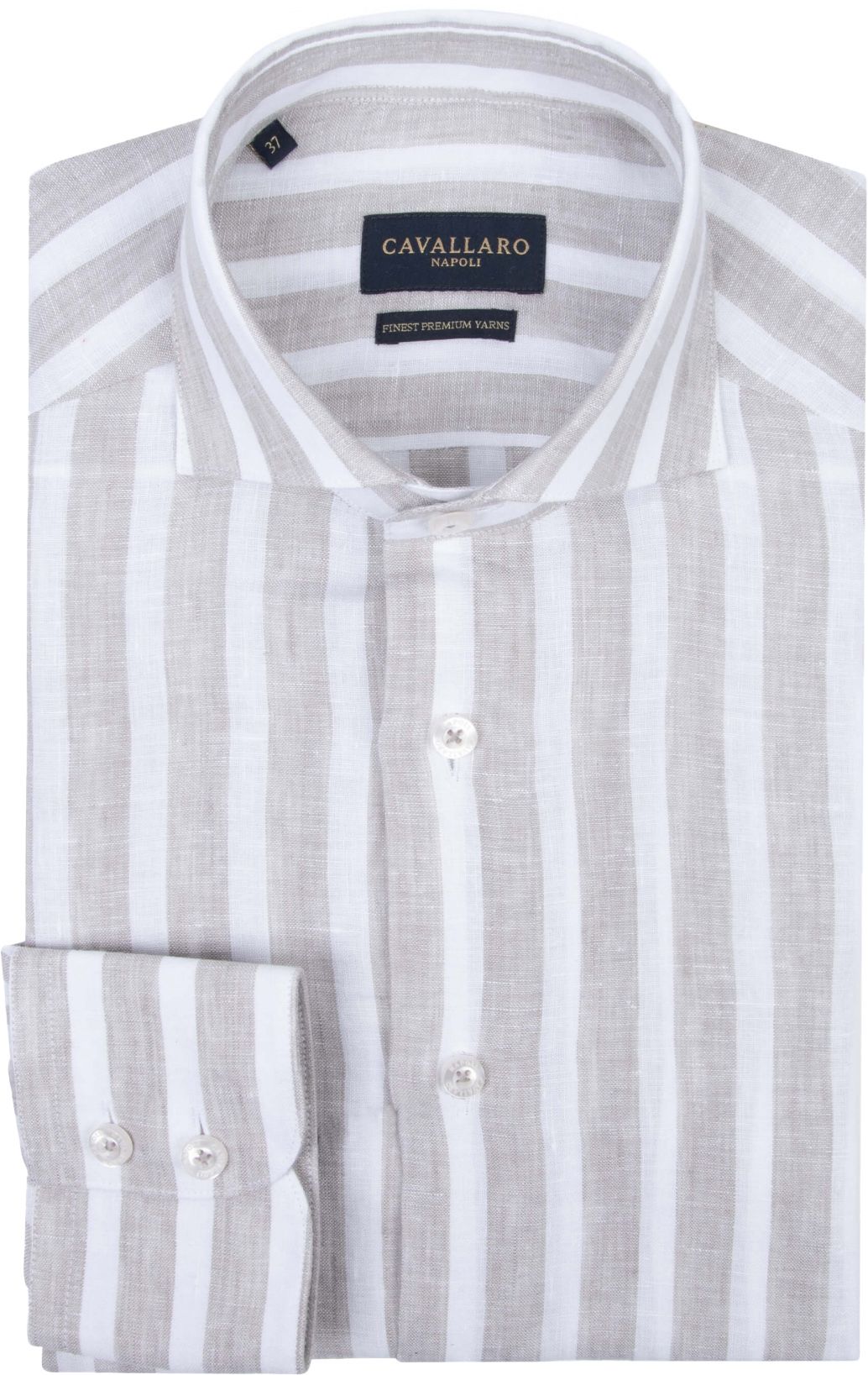 Cavallaro Trenso Shirt Linen Stripes Beige order online | 110241022 | Suitable Lithuania