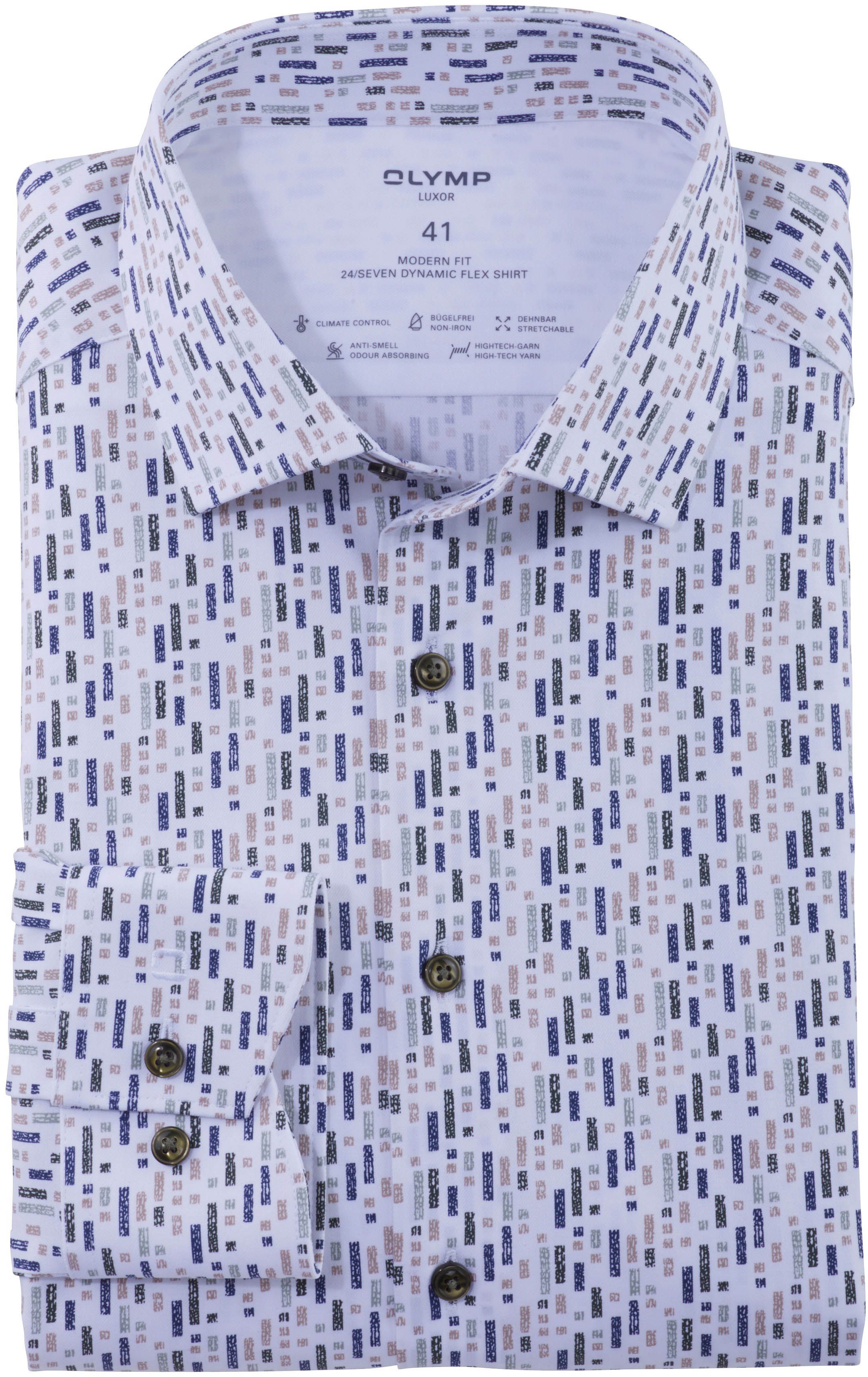 OLYMP Luxor Shirt 24/Seven Print White size 45