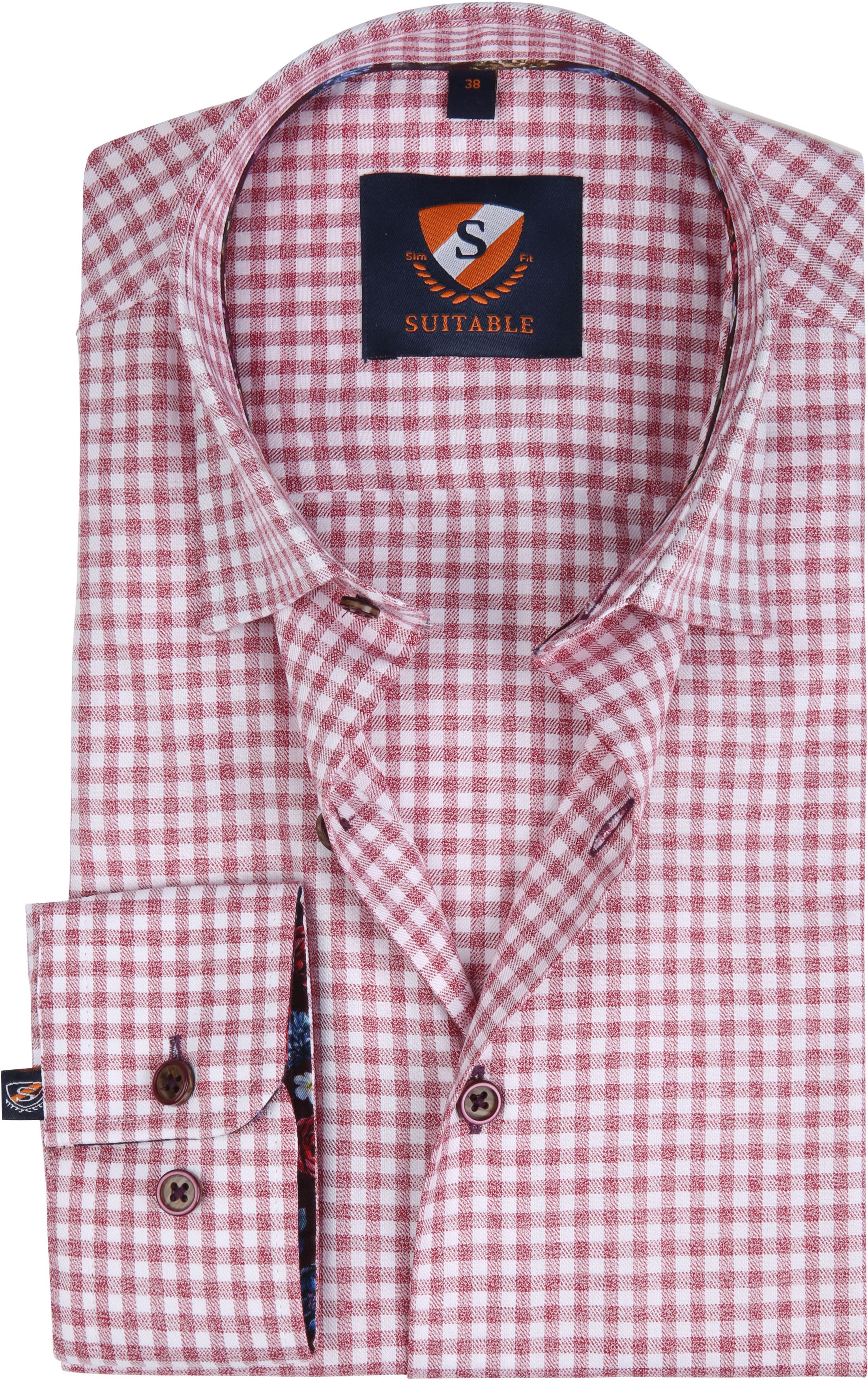 Suitable Chemise HBD Carreaux Bordeaux Rouge taille 39