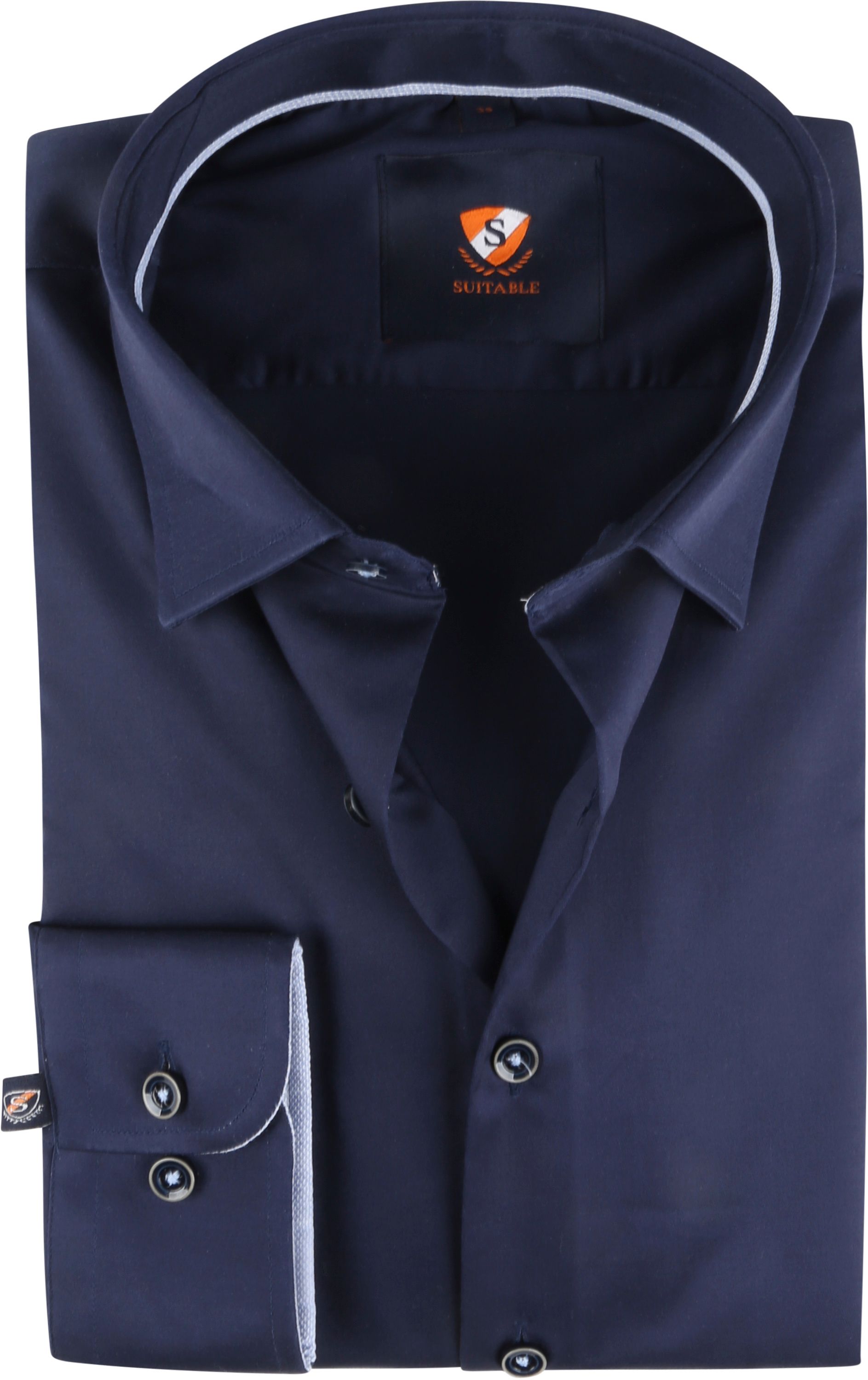 Suitable Twill Chemise Foncé Bleu Bleu foncé taille 38