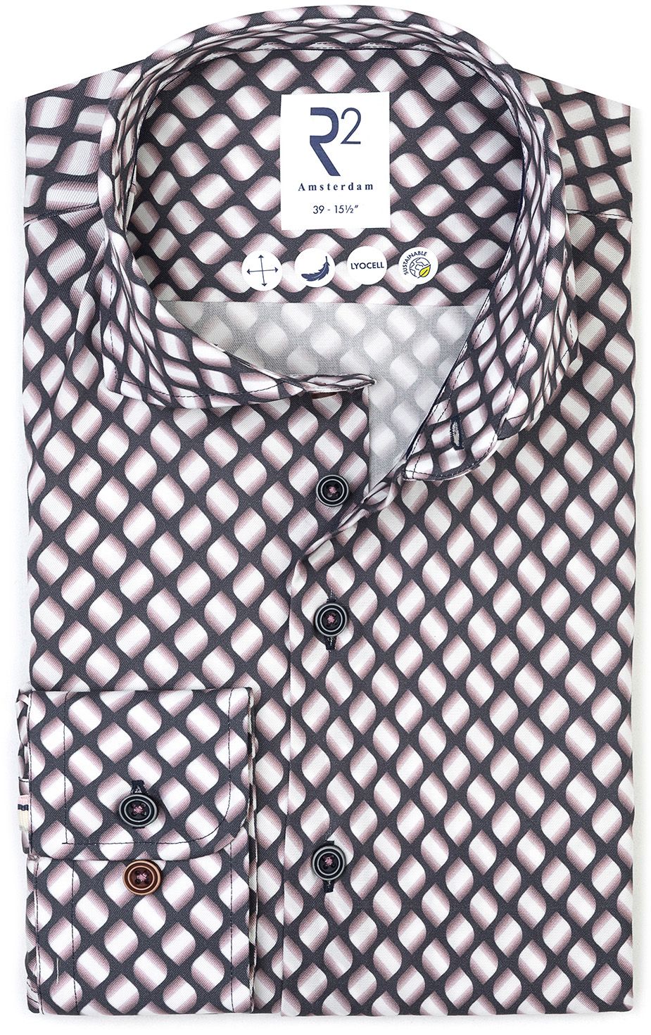 R2 Shirt Twill Leave Print Multicolour 130.WSP.078-087 order online | Suitable
