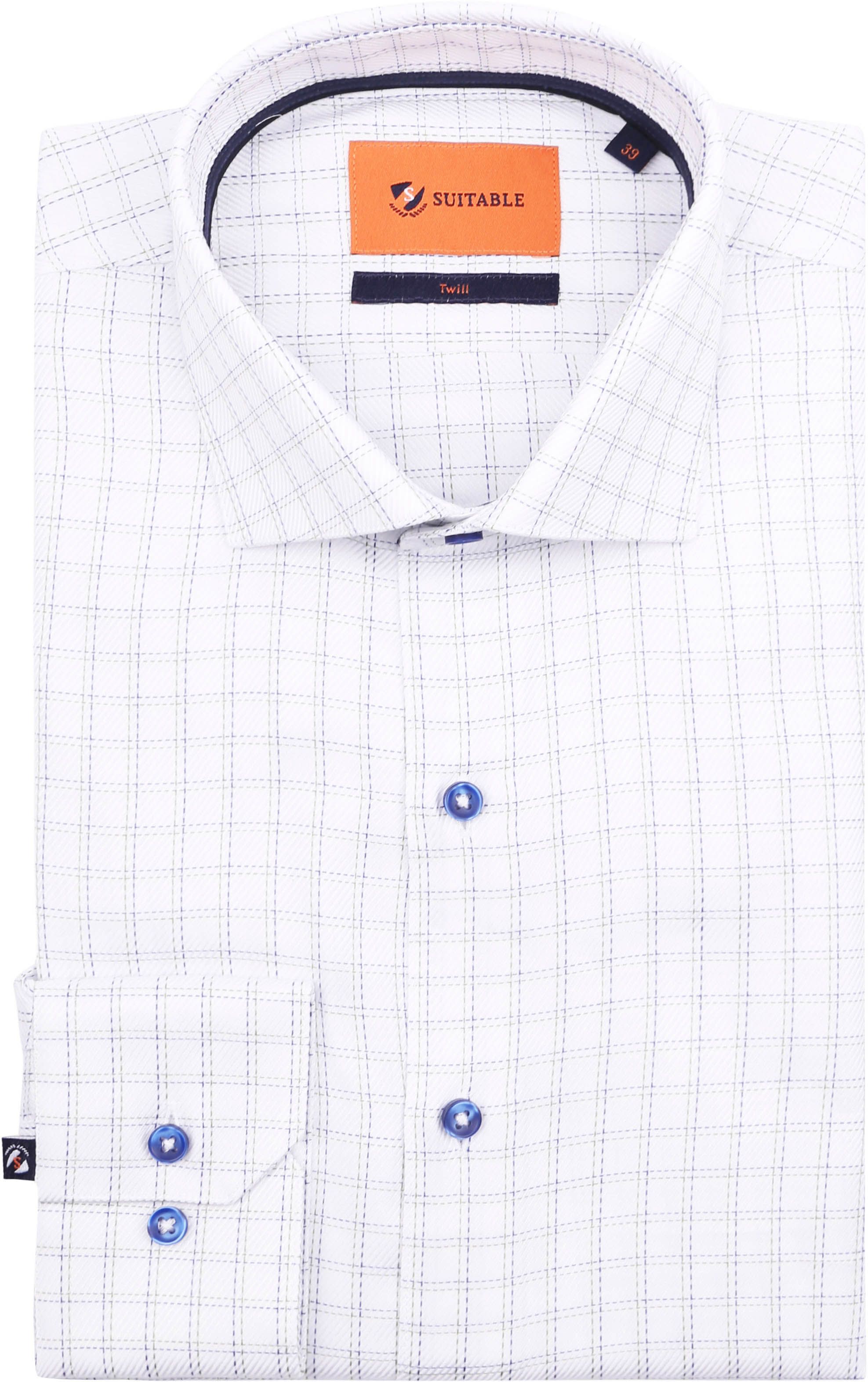 Suitable Chemise Twill A Carreaux Bleu D23-13 commander en ligne | Suitable