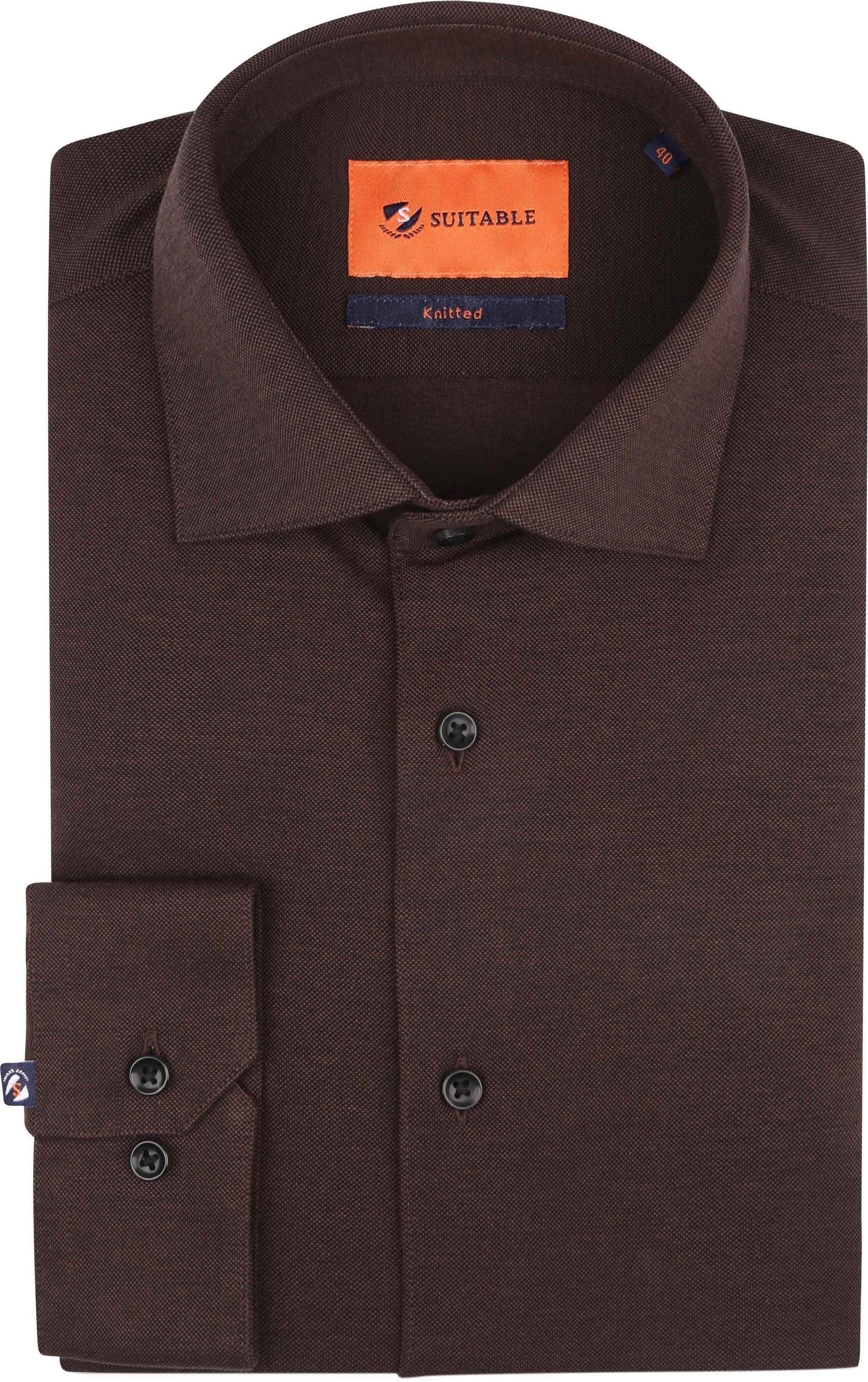Suitable Overhemd Pique Bruin KN11-03 Piq Brown kopen | Suitable