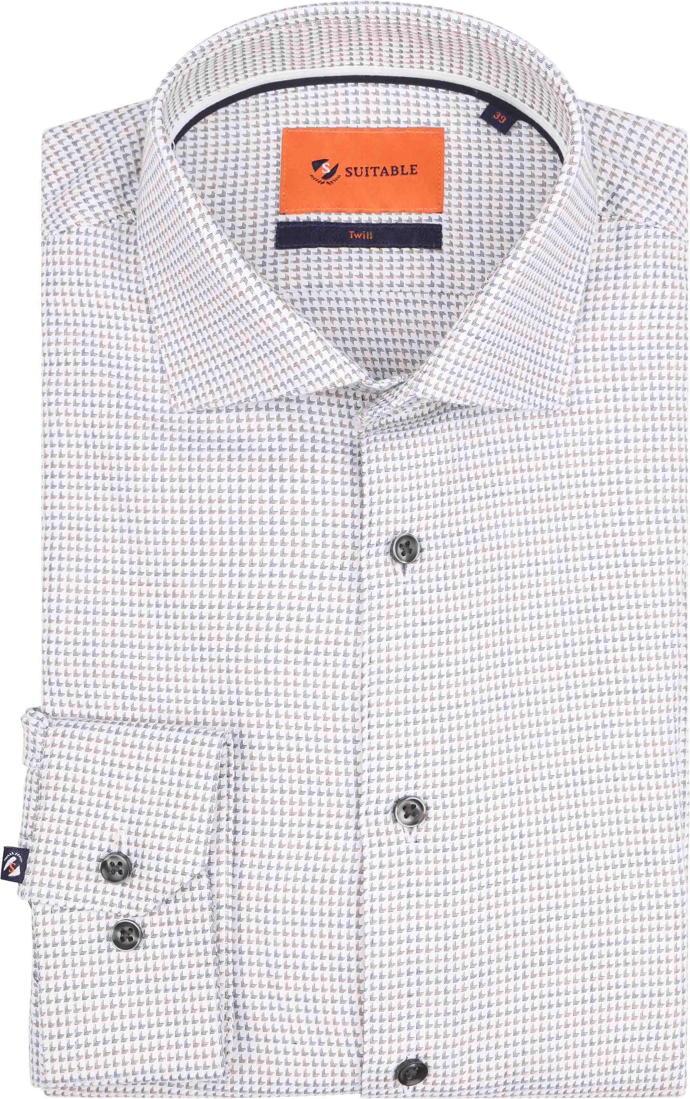 Suitable Hemd Twill Druck Weiß D22-05 kaufen | Suitable