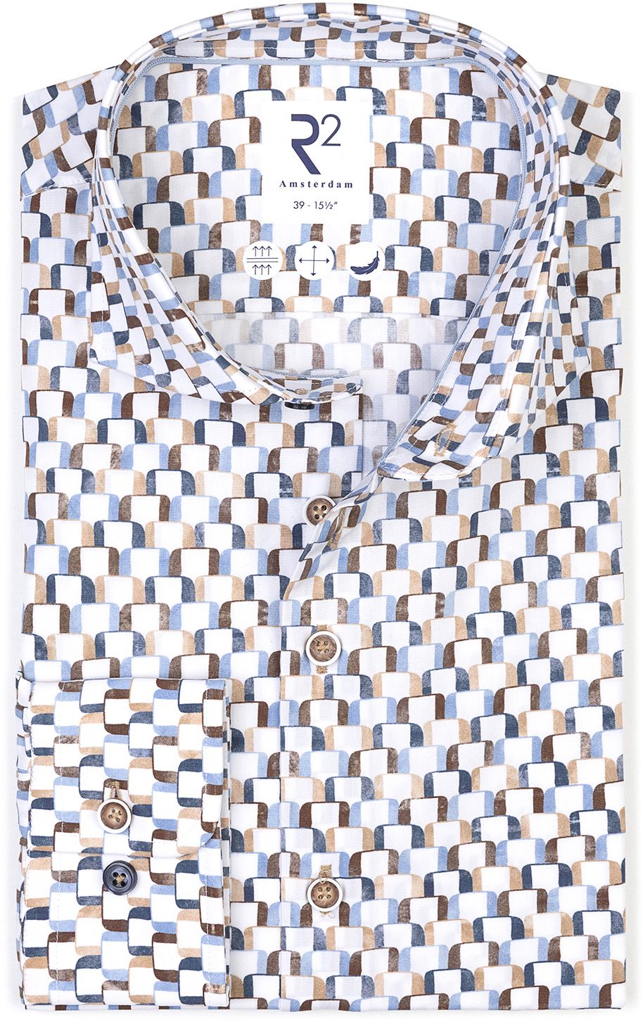 R2 Poplin Hemd Druck Multicolor 128.WSP.068-014 kaufen | Suitable