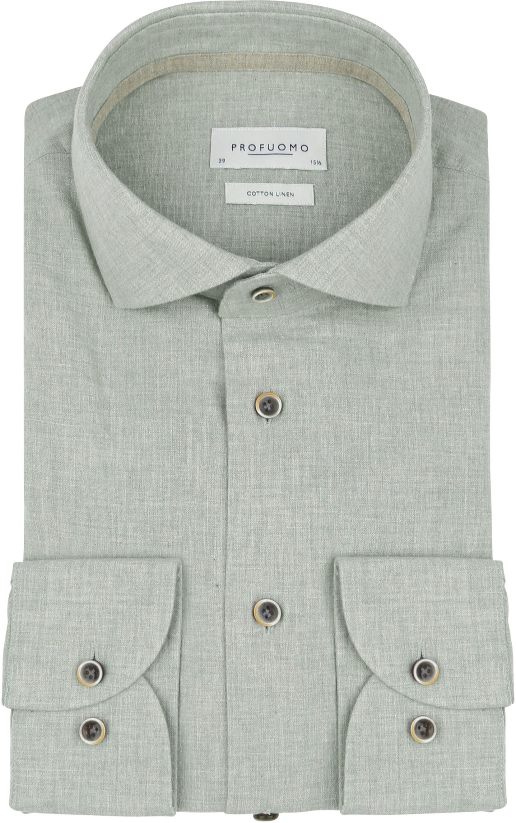 Profuomo Hemd Leinen Blend Hellgrün PPWH10012F-Z kaufen | Suitable