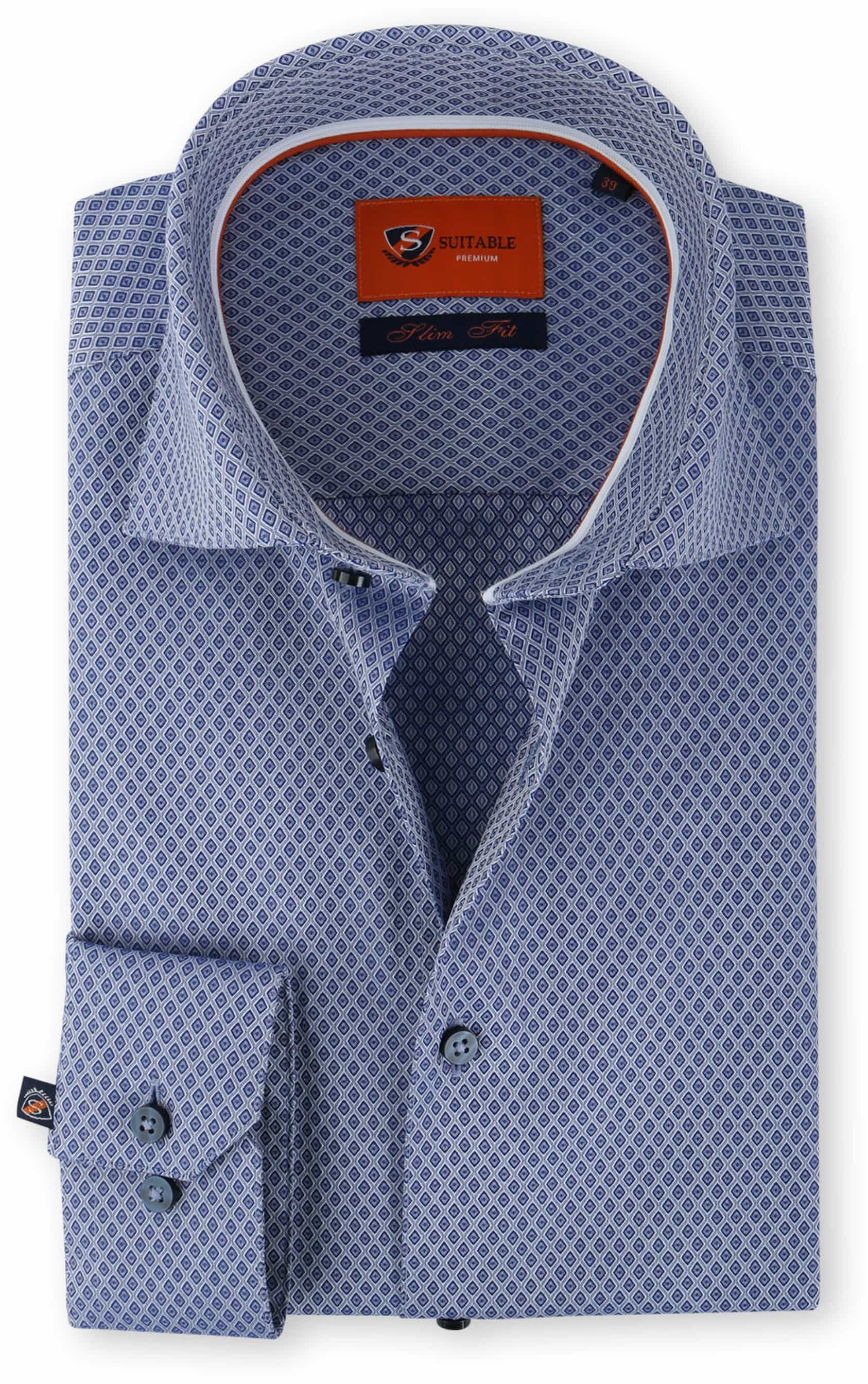 Suitable Shirt Kobalt Print 61-07 D61-07 EasyCare SF Diamond