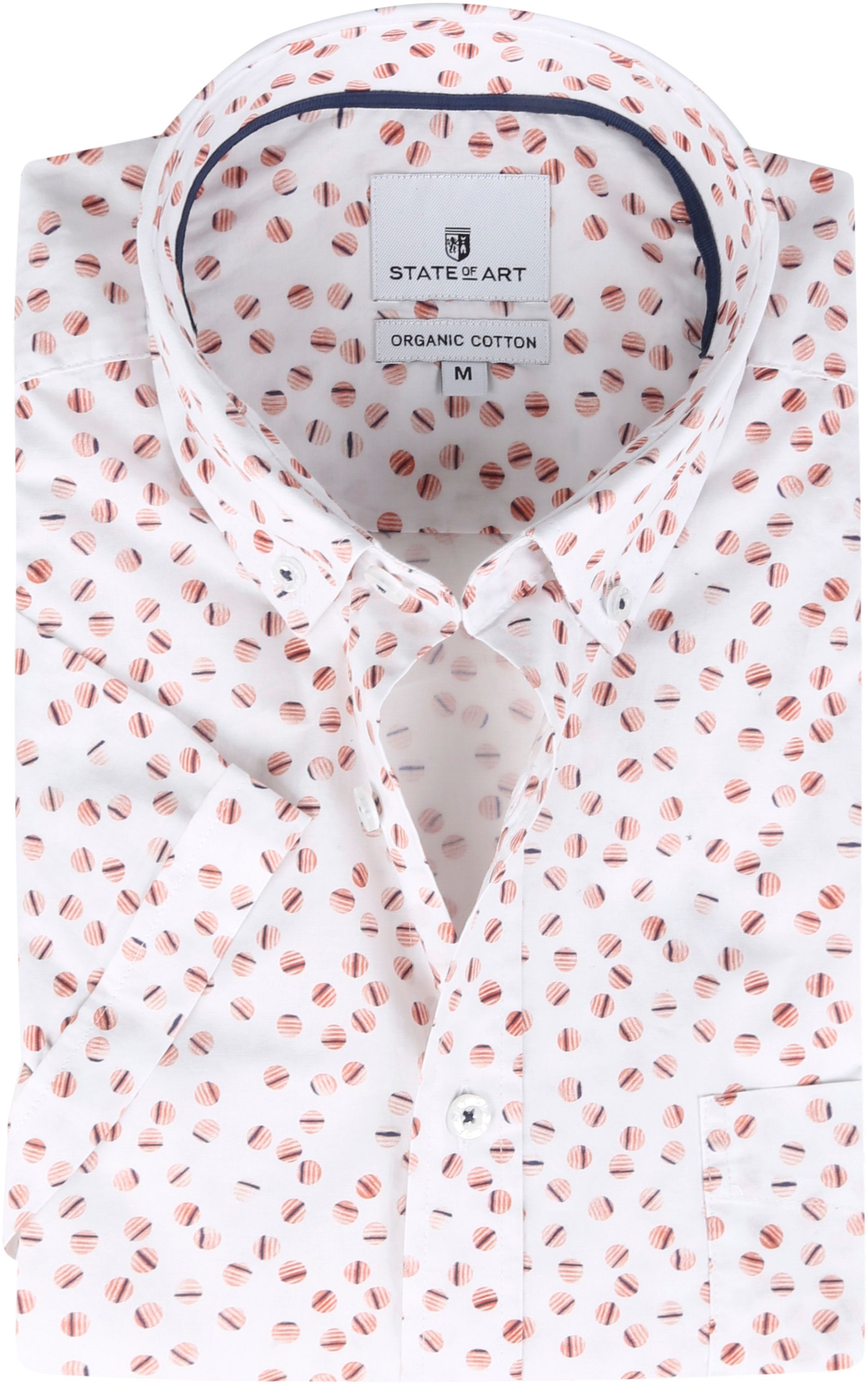State Of Art Short Sleeves Shirt Circle White Pink Orange size 3XL
