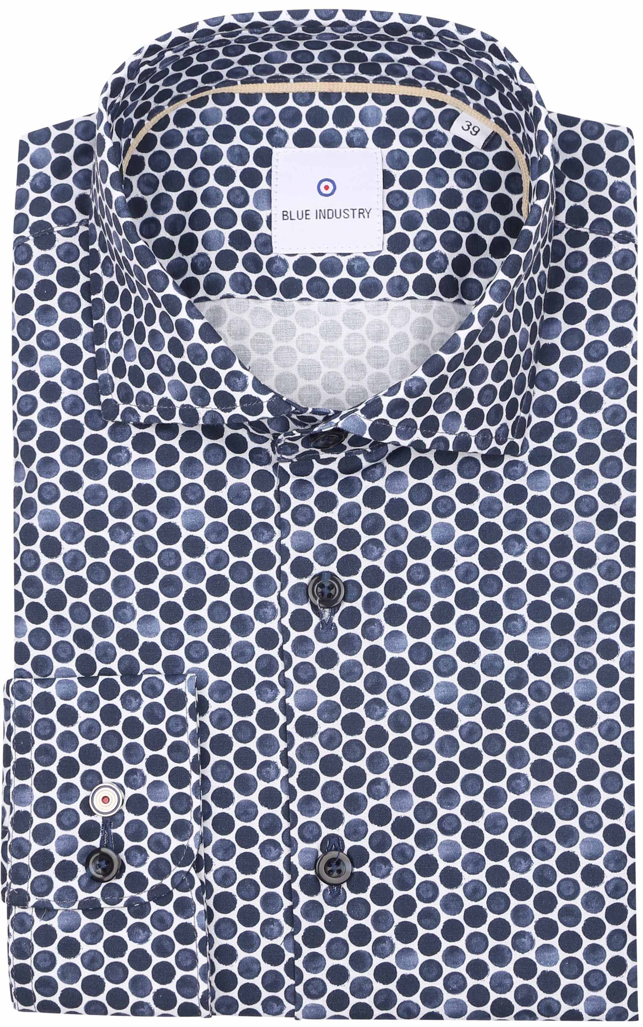 Blue Industry Shirt Dots Dark Blue 3107.32-denim order online | Suitable