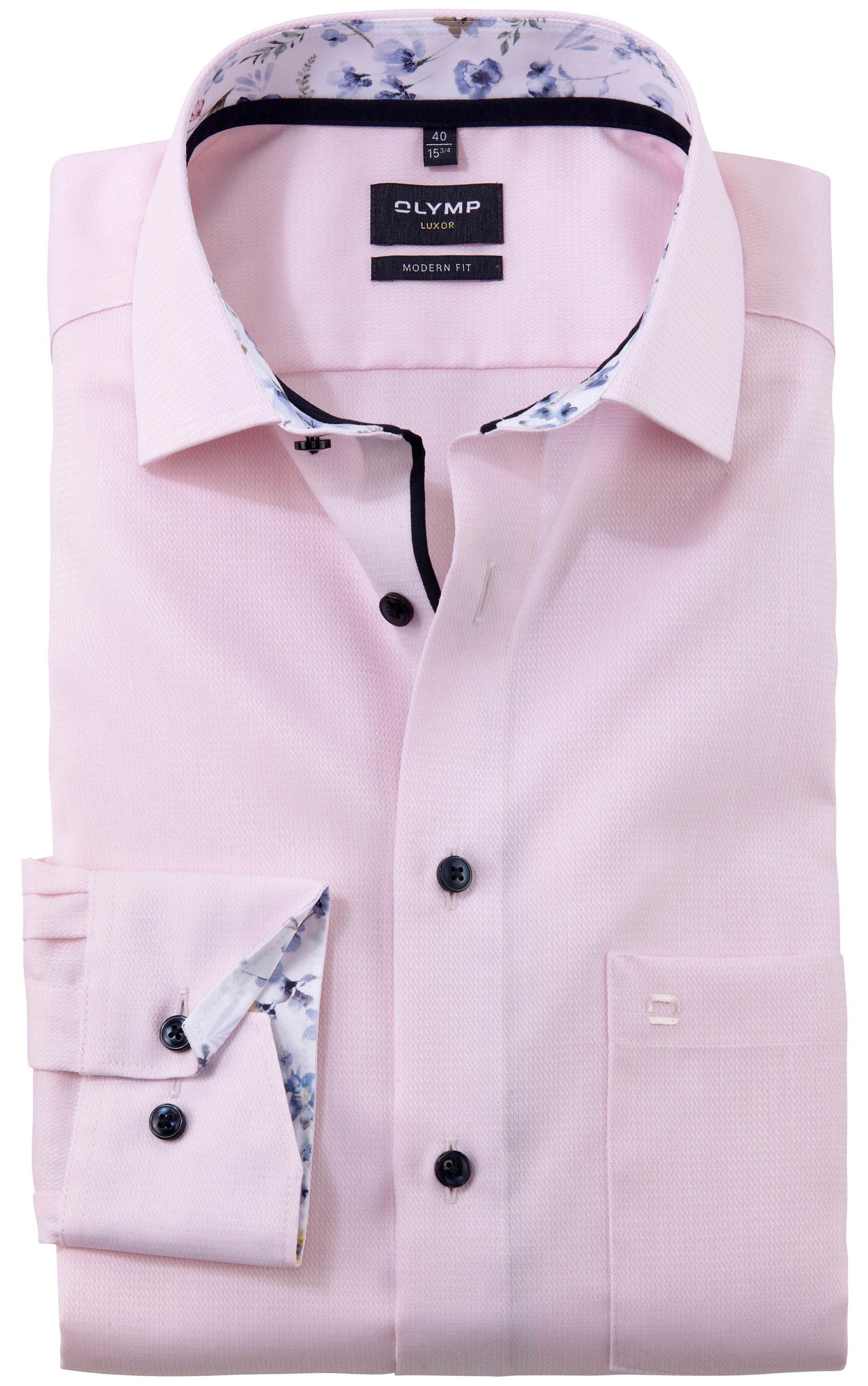 Olymp Luxor Shirt SL7 Structure Pink order online | 120679-30 | Suitable Spain