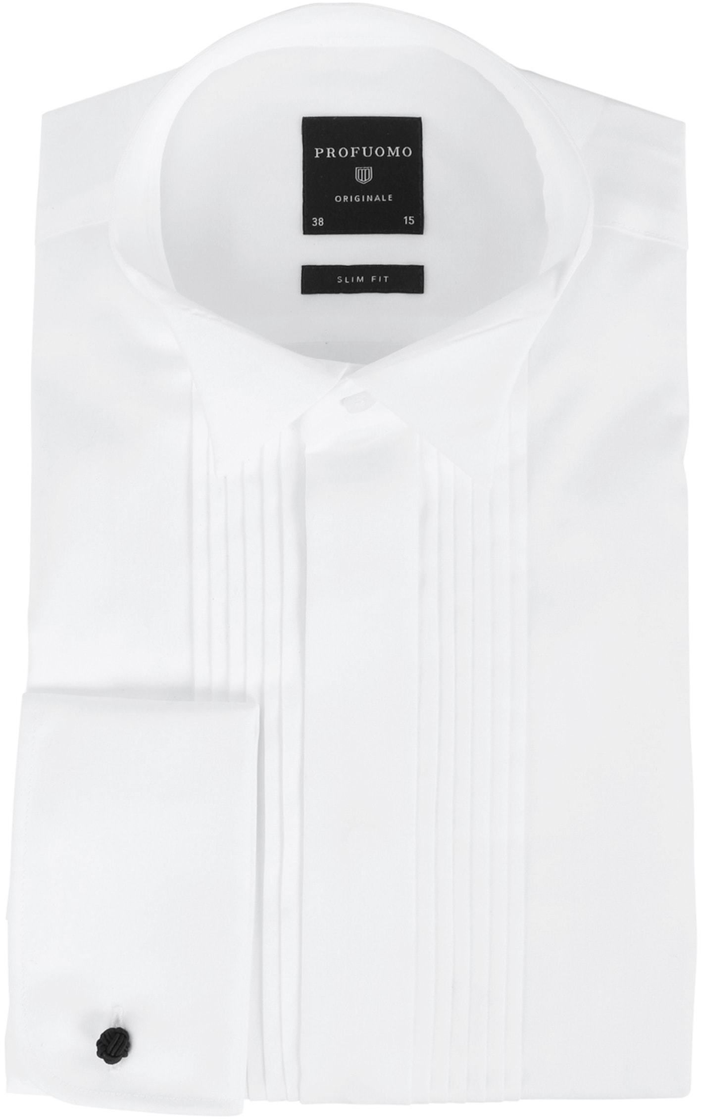 Profuomo Tuxedo Shirt Pleated Slim Fit White size 17 1/2