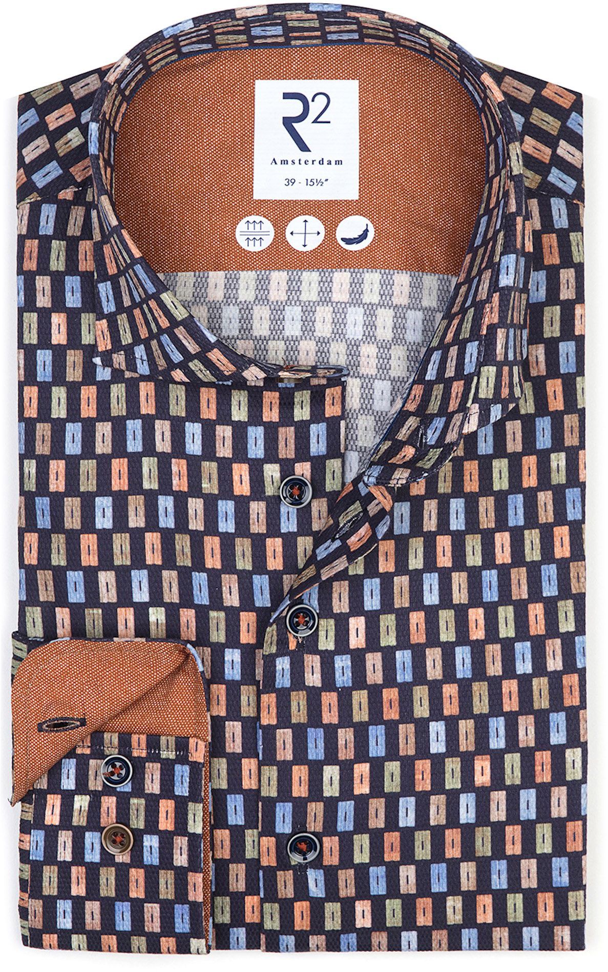R2 Shirt Blocks Navy  122.WSP.039-010 order online | Suitable