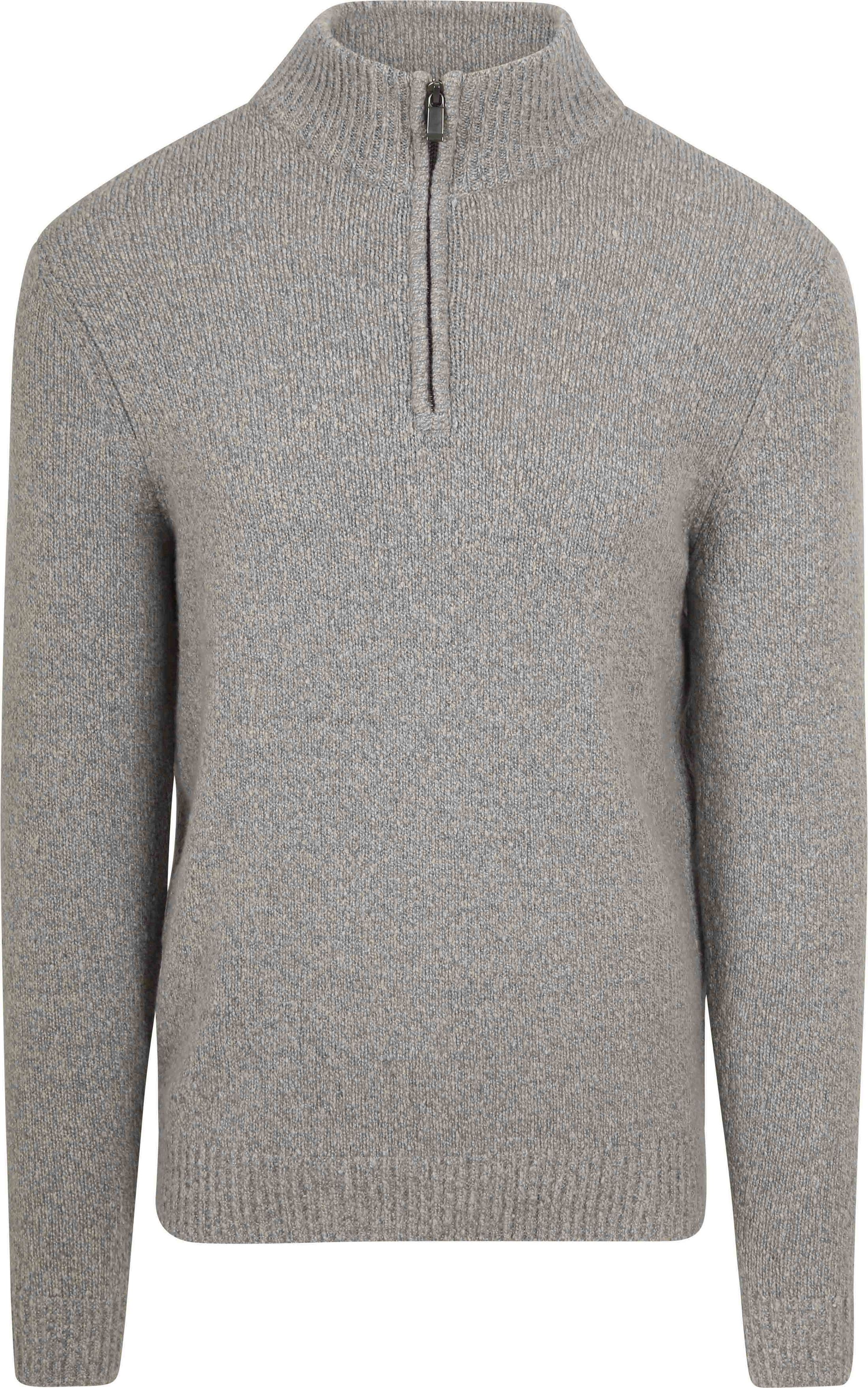Suitable Half Zip Pullover Boiled Wool Grau kaufen | PU-BOIWO-HZ-24 FCD38183 Grey | Suitable