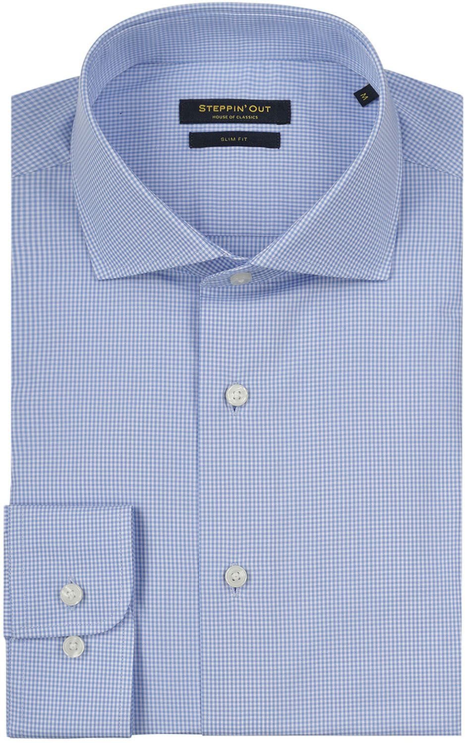 Steppin' Out Shirt Slim-Fit Checks Light Blue SM6004.0003-2001 order online | Suitable