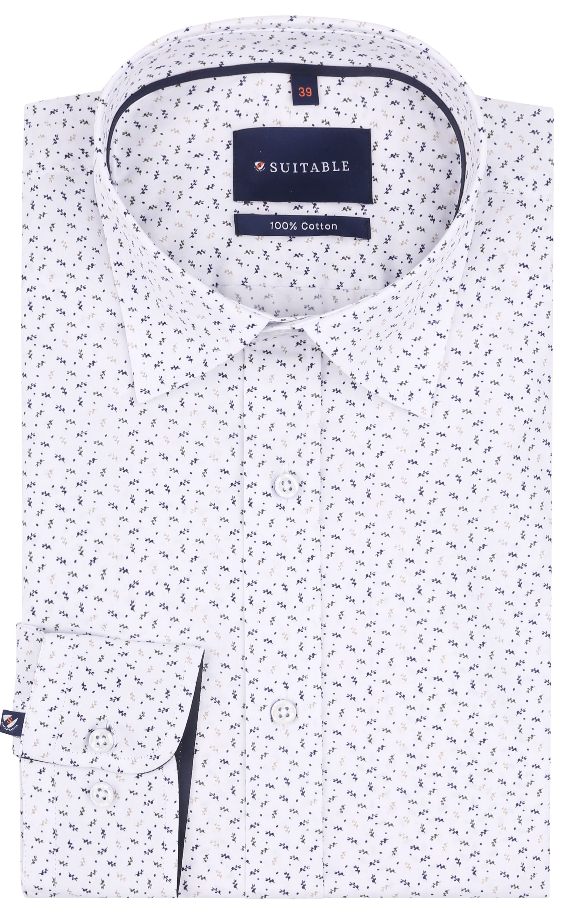 Suitable Hemd Leaf Print weiß SH-HBD-24-01 kaufen | Suitable