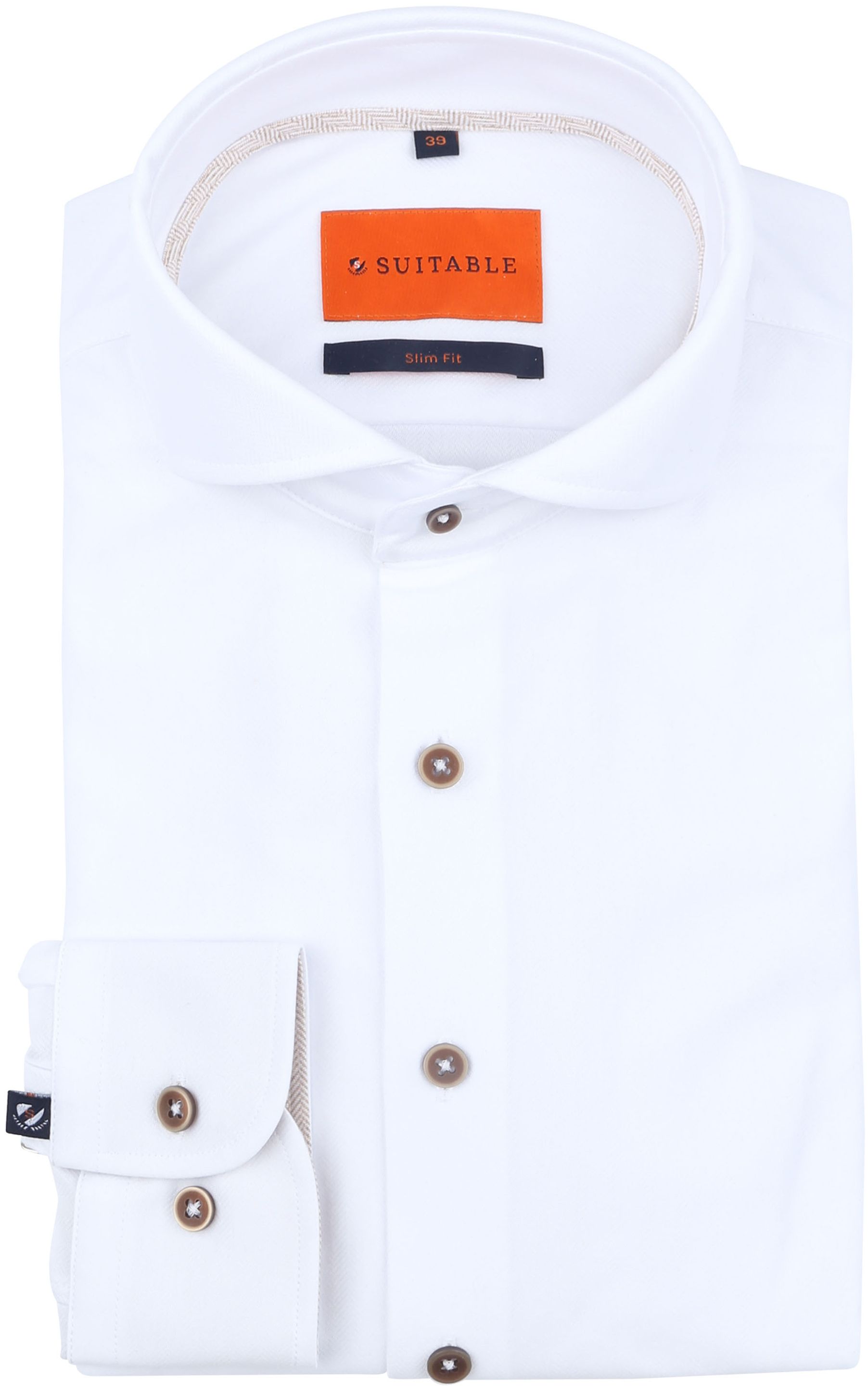 Suitable Herringbone Shirt White order online | 284-1 | Suitable Lithuania