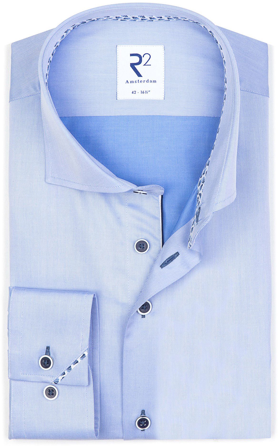 R2 Overhemd Twill Blauw NOS.TWILL.002/018 kopen | Suitable