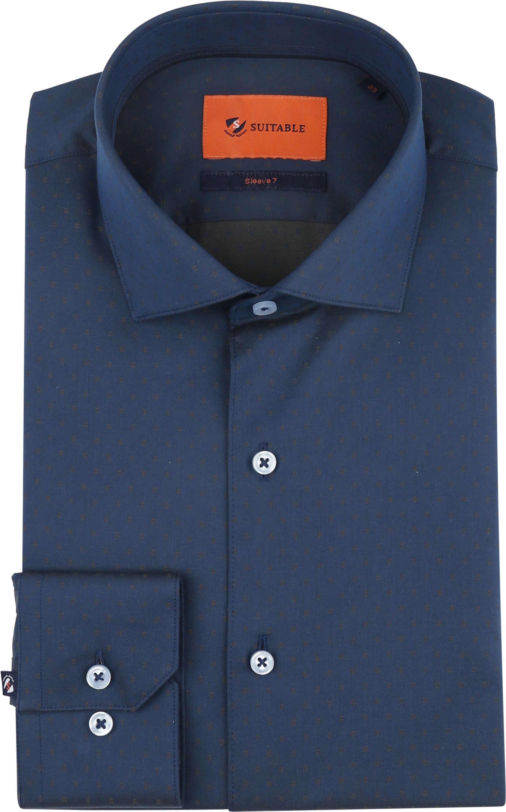 Suitable Shirt Extra Long Sleeves Jacquard Navy order online | SL7-24-15 | Suitable Norway