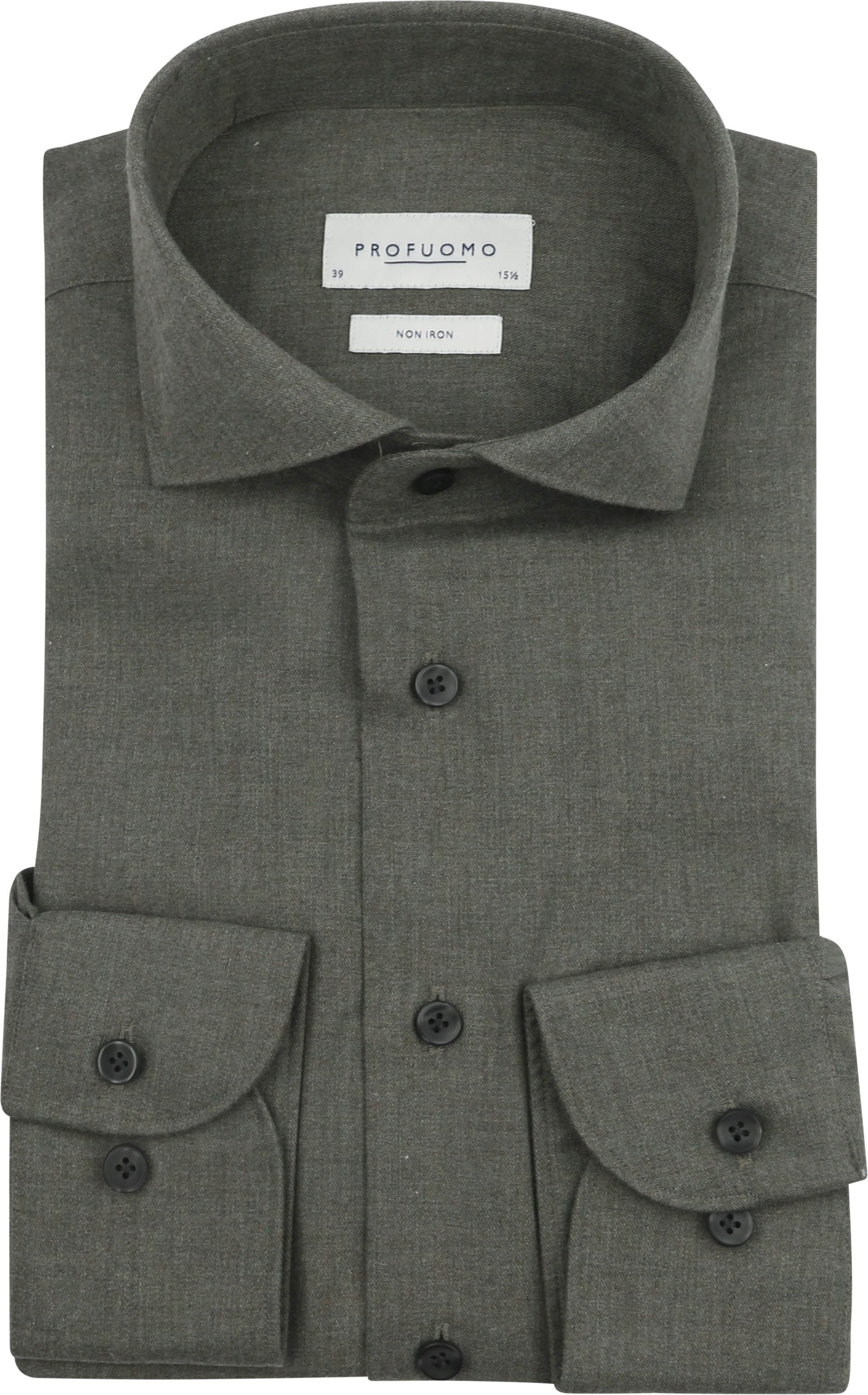 Profuomo Hemd Peached Twill Flanel Groen kopen | Suitable