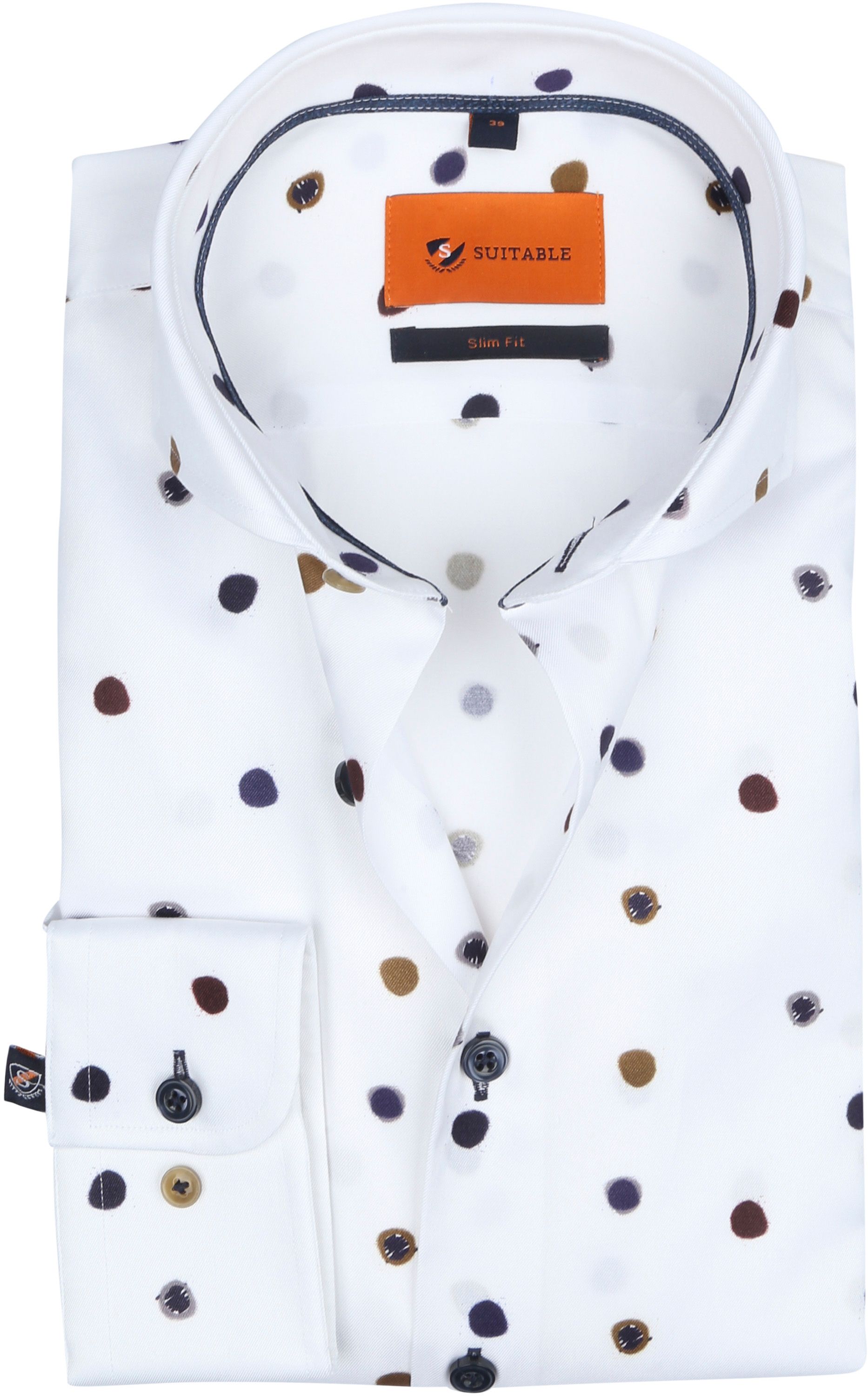 Suitable Shirt Dots White size 15 1/2