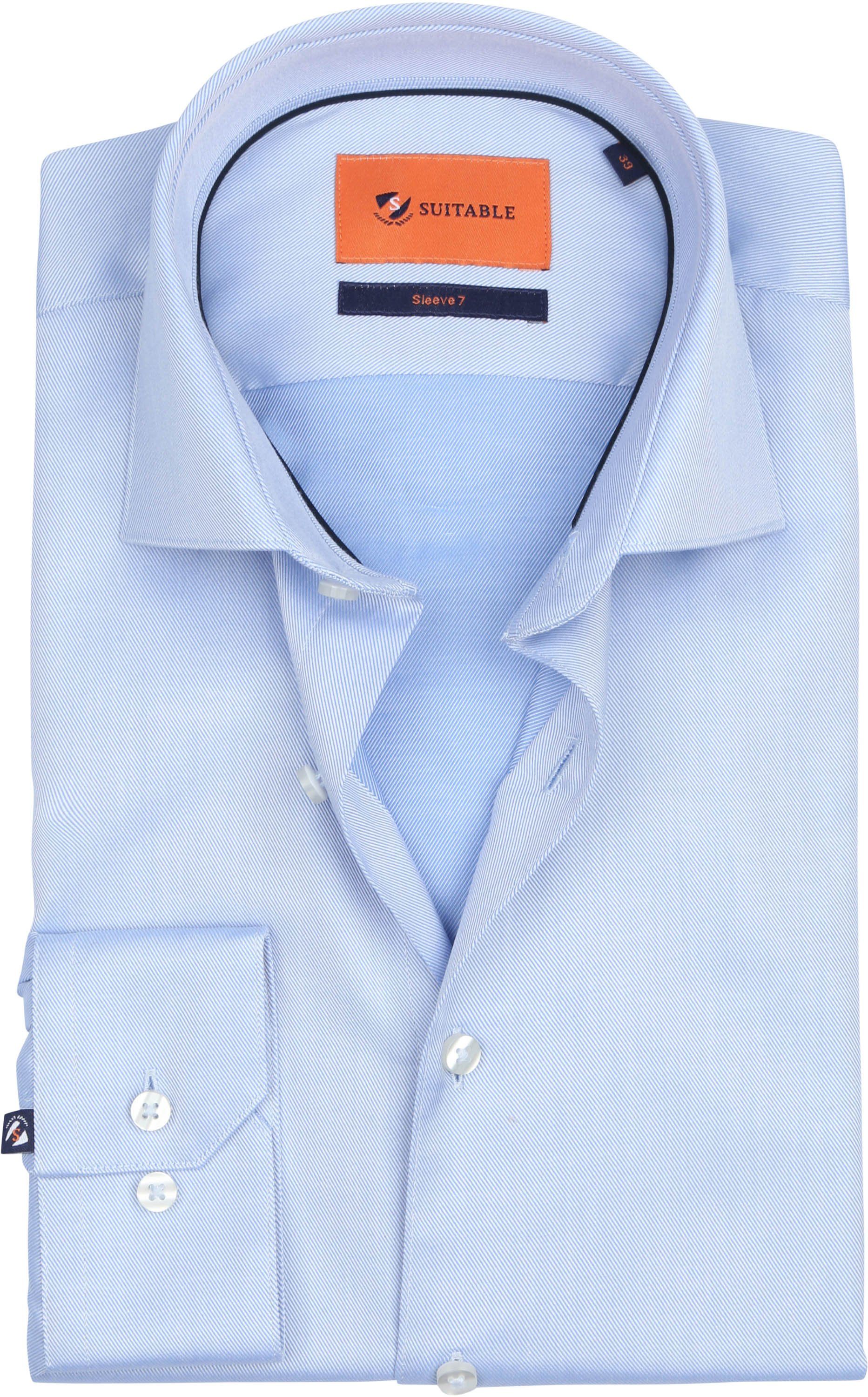 Suitable Shirt Twill Sleeve 7 Light Light blue Blue size 15 1/2