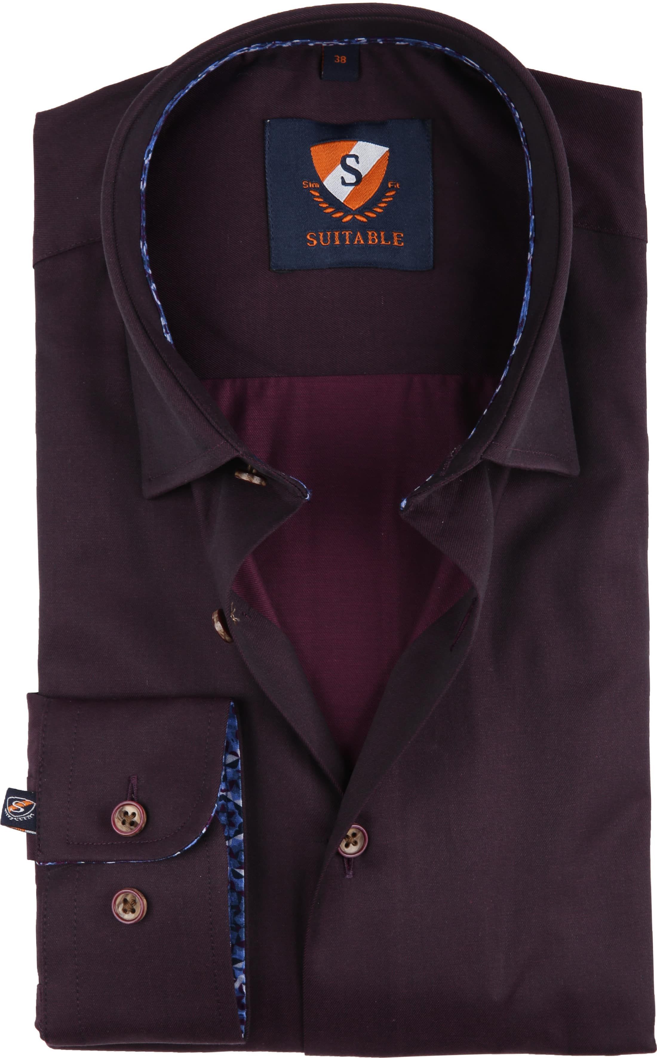 Suitable Shirt Bordeaux 188-5 Burgundy size 15 1/2