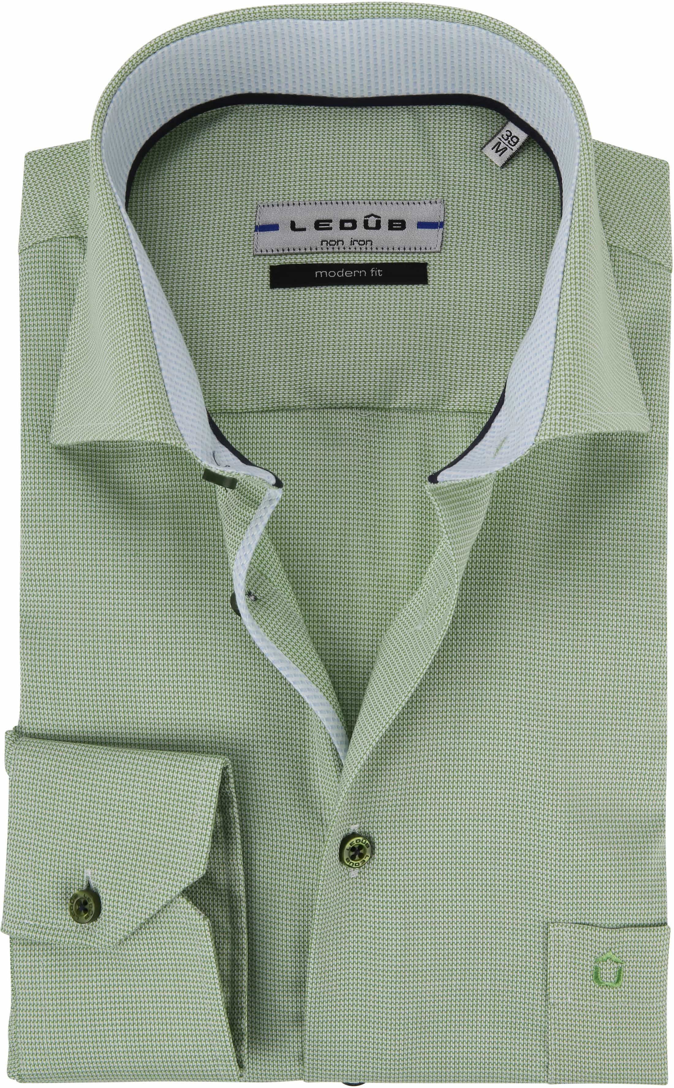 Ledub Shirt Non Iron MF Green size 18