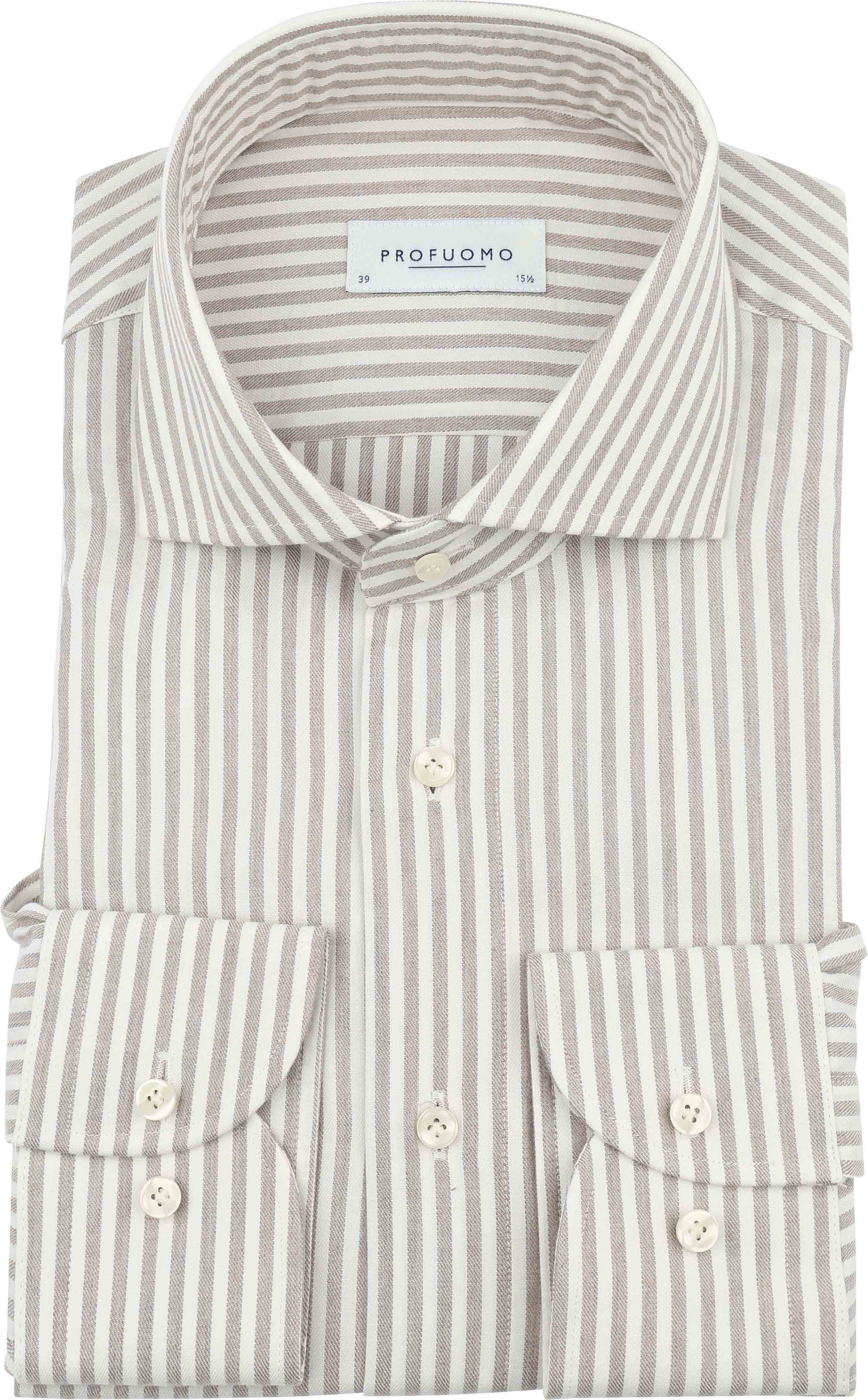 Profuomo Hemd Streifen Cutaway Beige PPVH30042B-F kaufen | Suitable