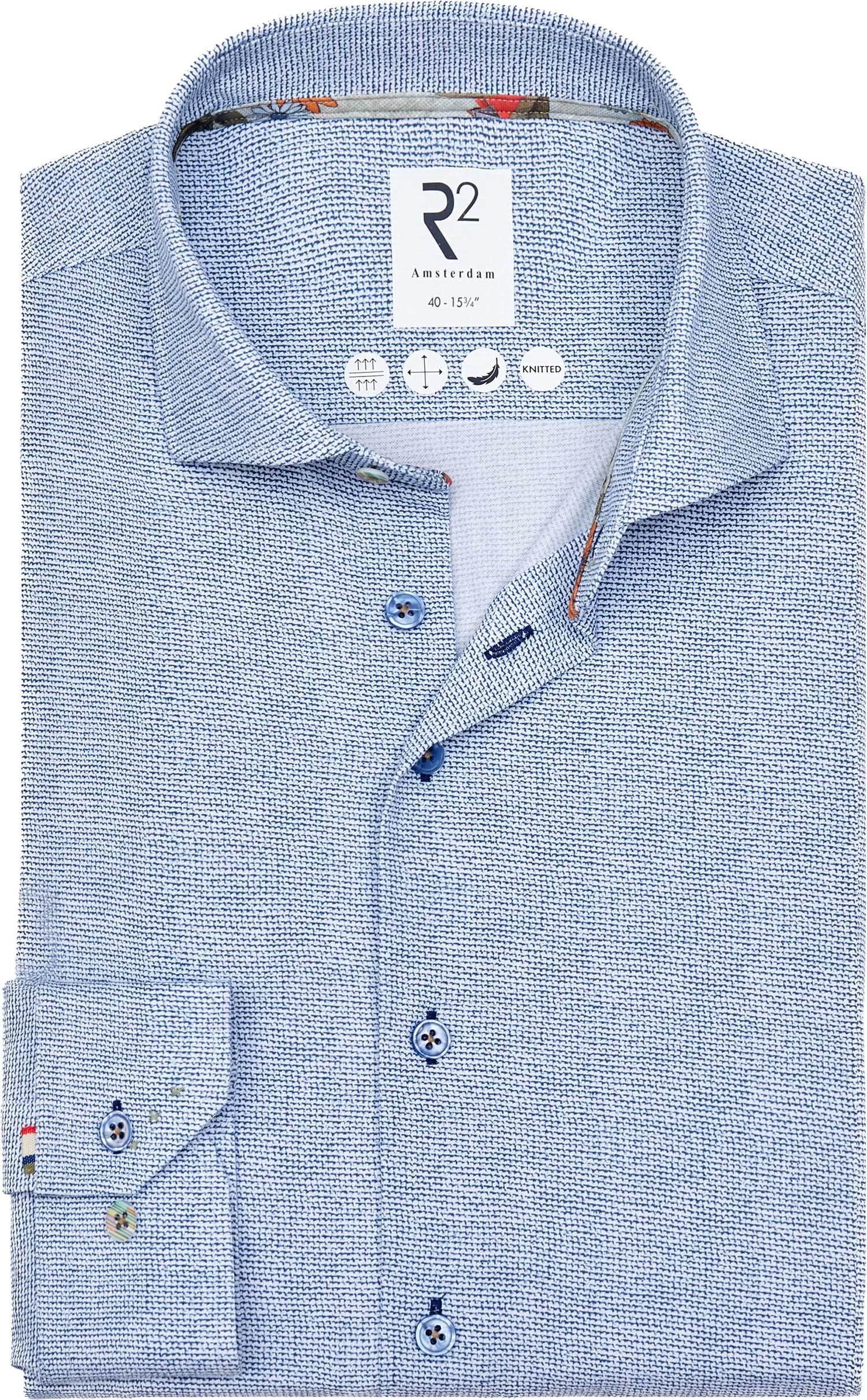 R2 Japanese Knitted Shirt Print Blue 128.WSP.002-014 order online | Suitable