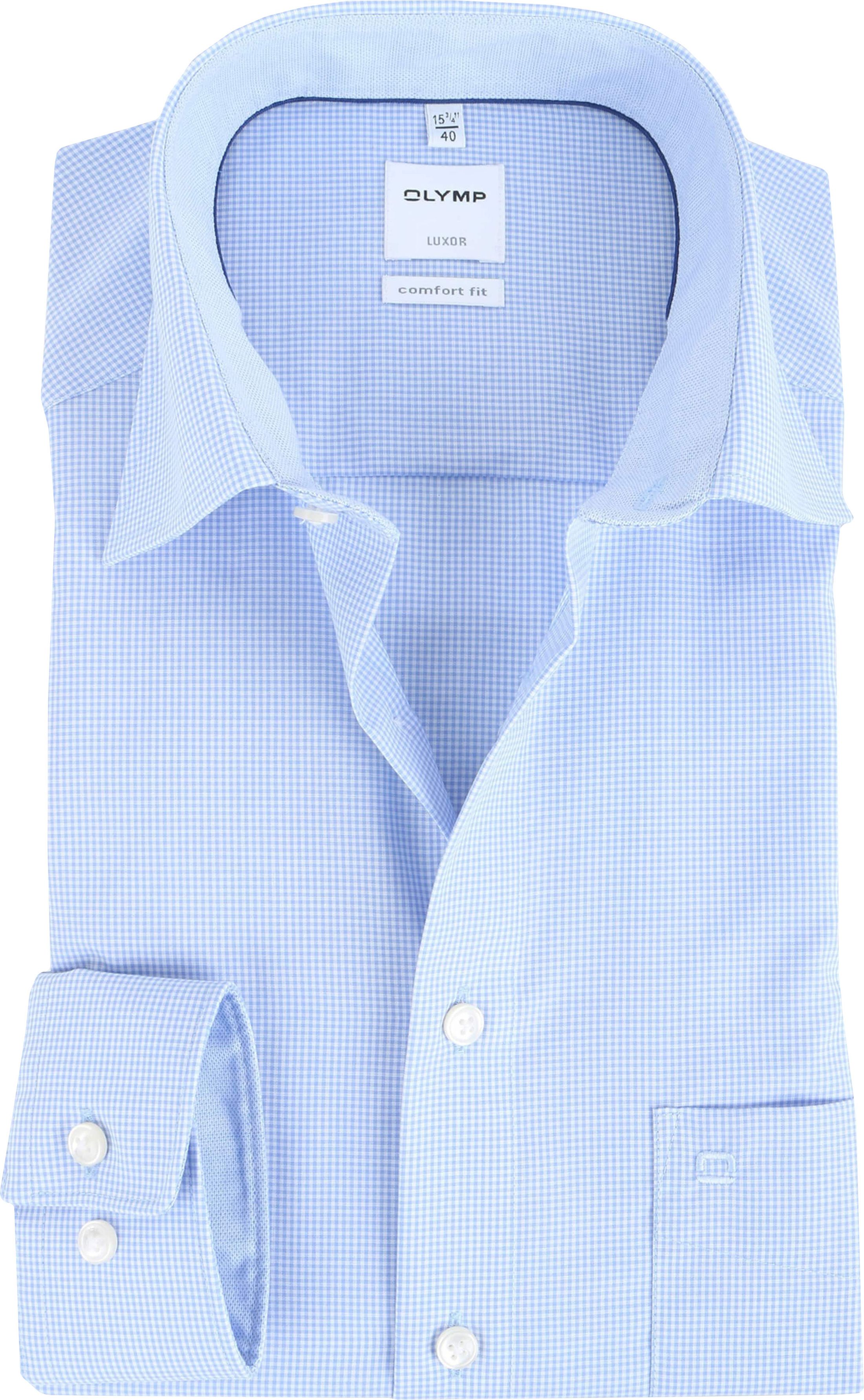OLYMP Chemise Luxor Coupe Confort Carreaux Bleu taille 39