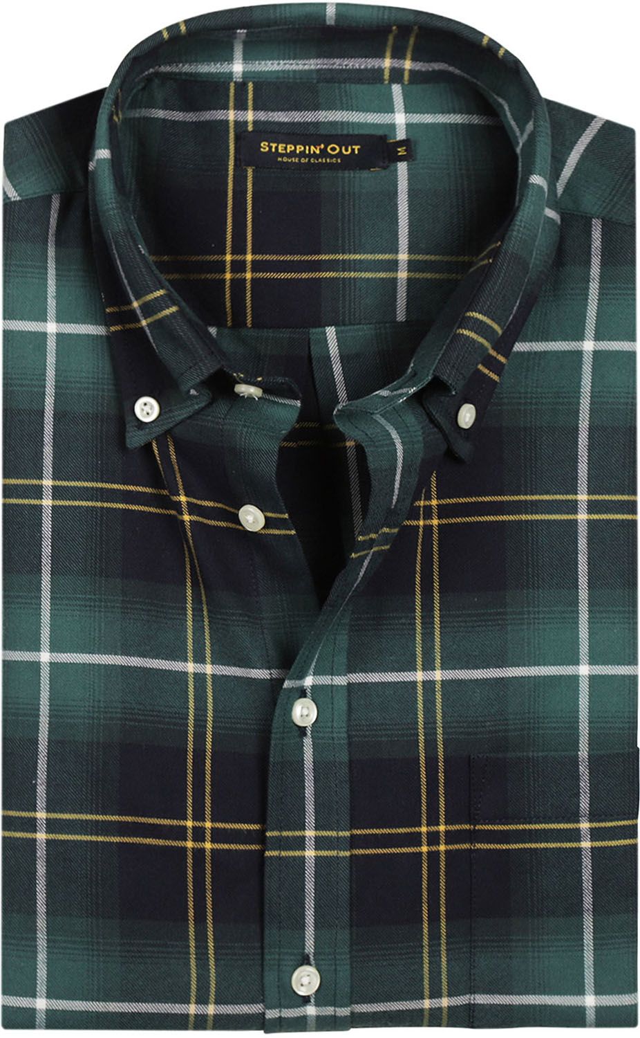 Steppin' Out Shirt Flanel Checks Navy Green SM6001.0011-5003 order online | Suitable